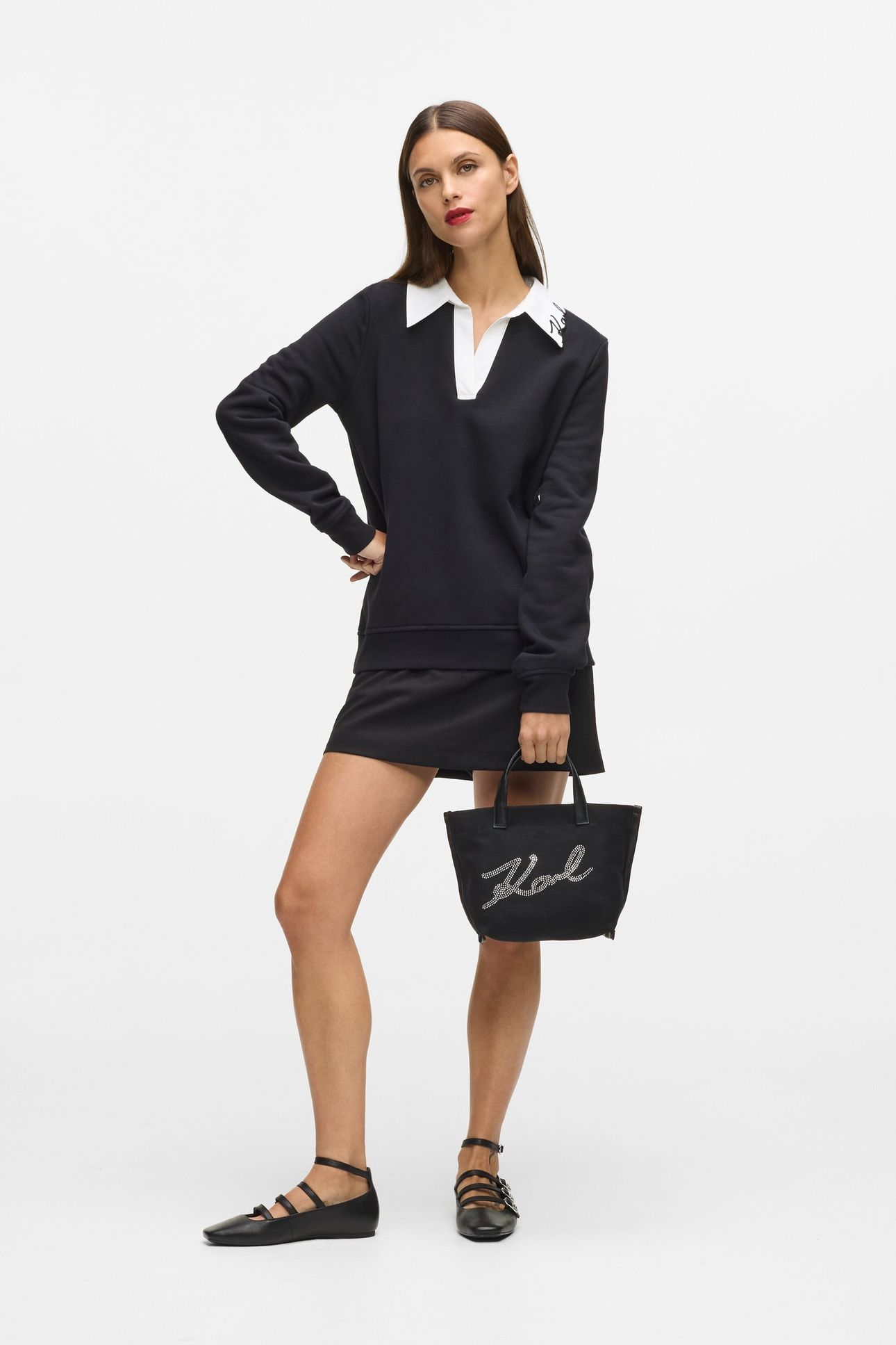 SIGNATURE COLLAR SWEATSHIRT BLACK 2