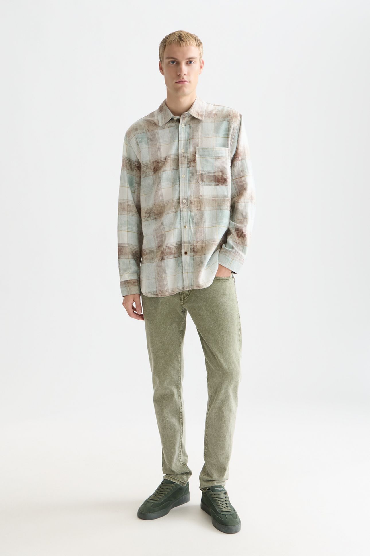 WASHED CHECK RELAXEDFIT SHIRT NAVY 3