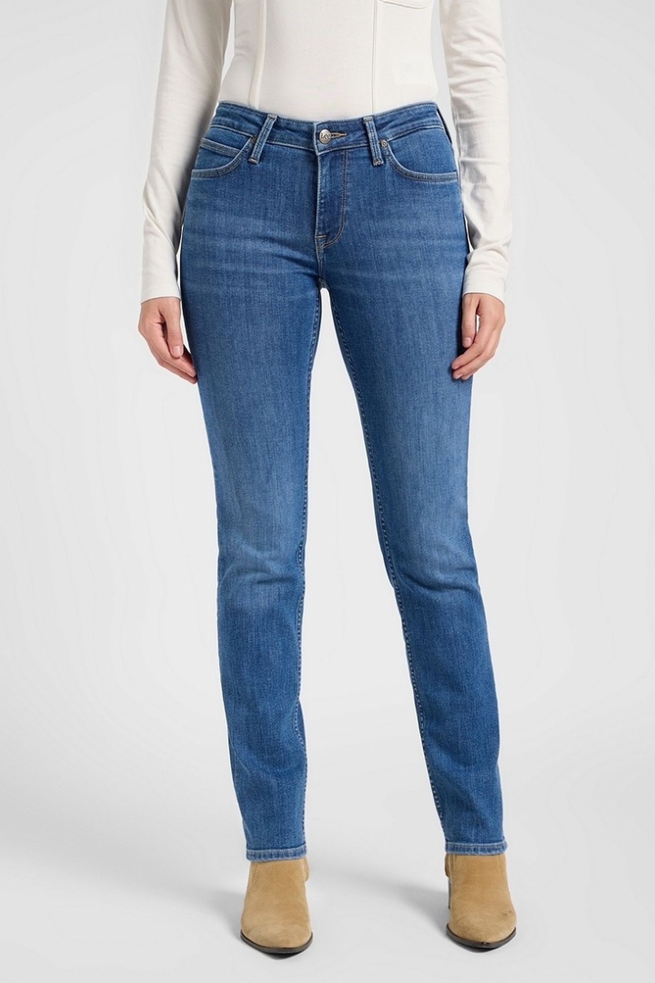 ELLY HIDDEN LAGOON SLIM STRAIGHT JEANS DENIM BLUE 1