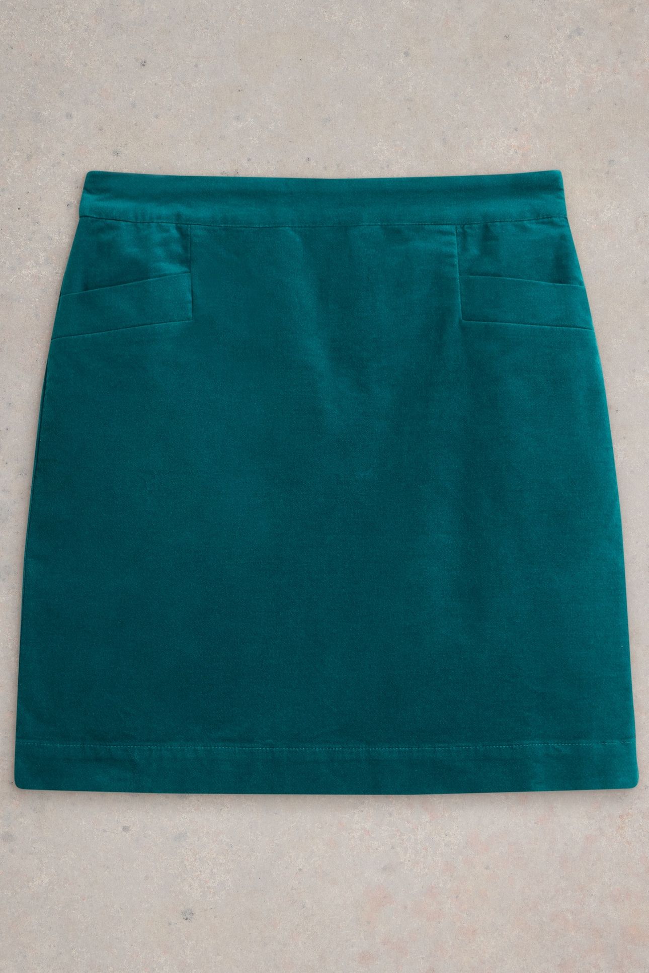 CORAL VELVET SKIRT BRT TEAL 3