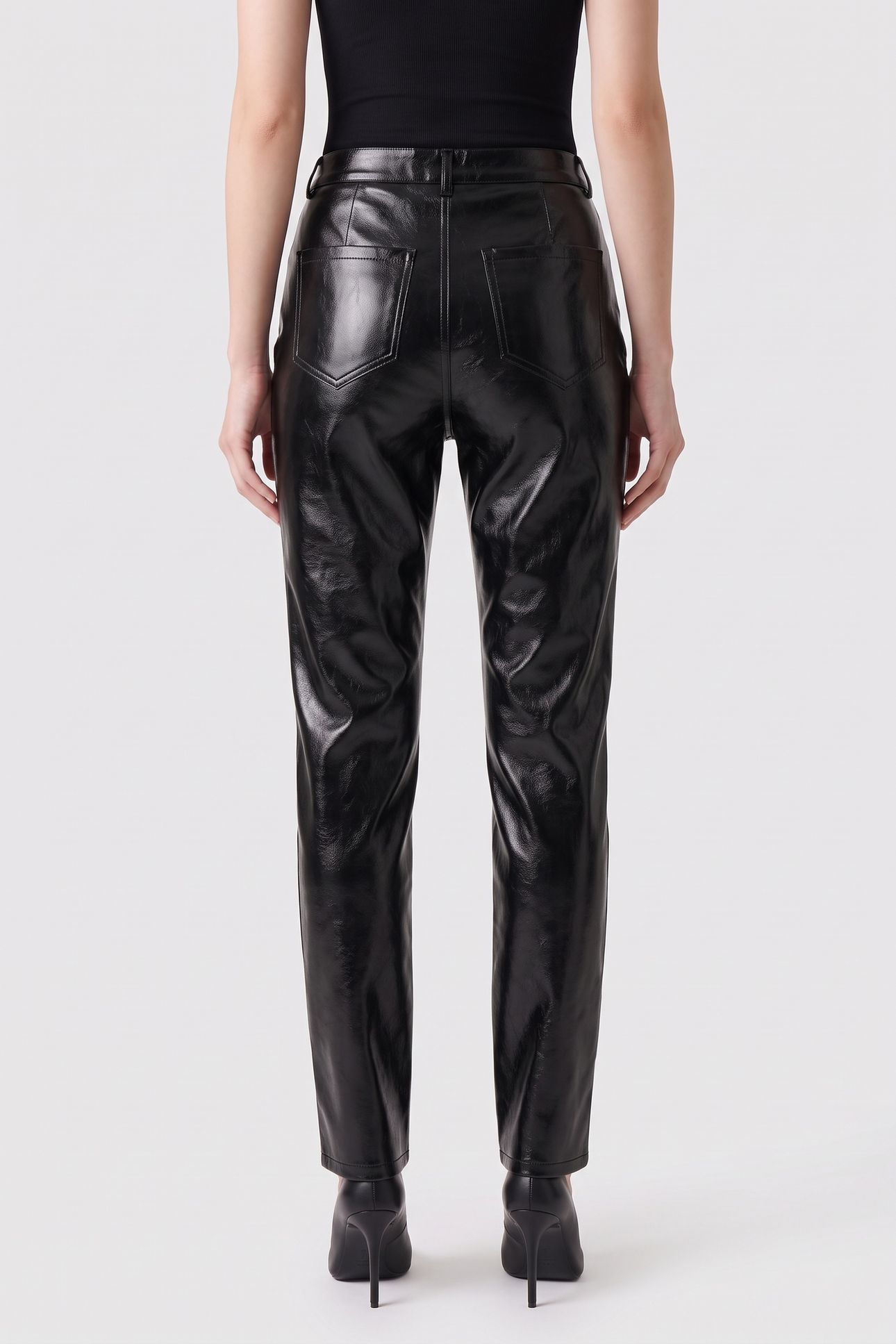 SHINY VINYL PANTS BLACK 4