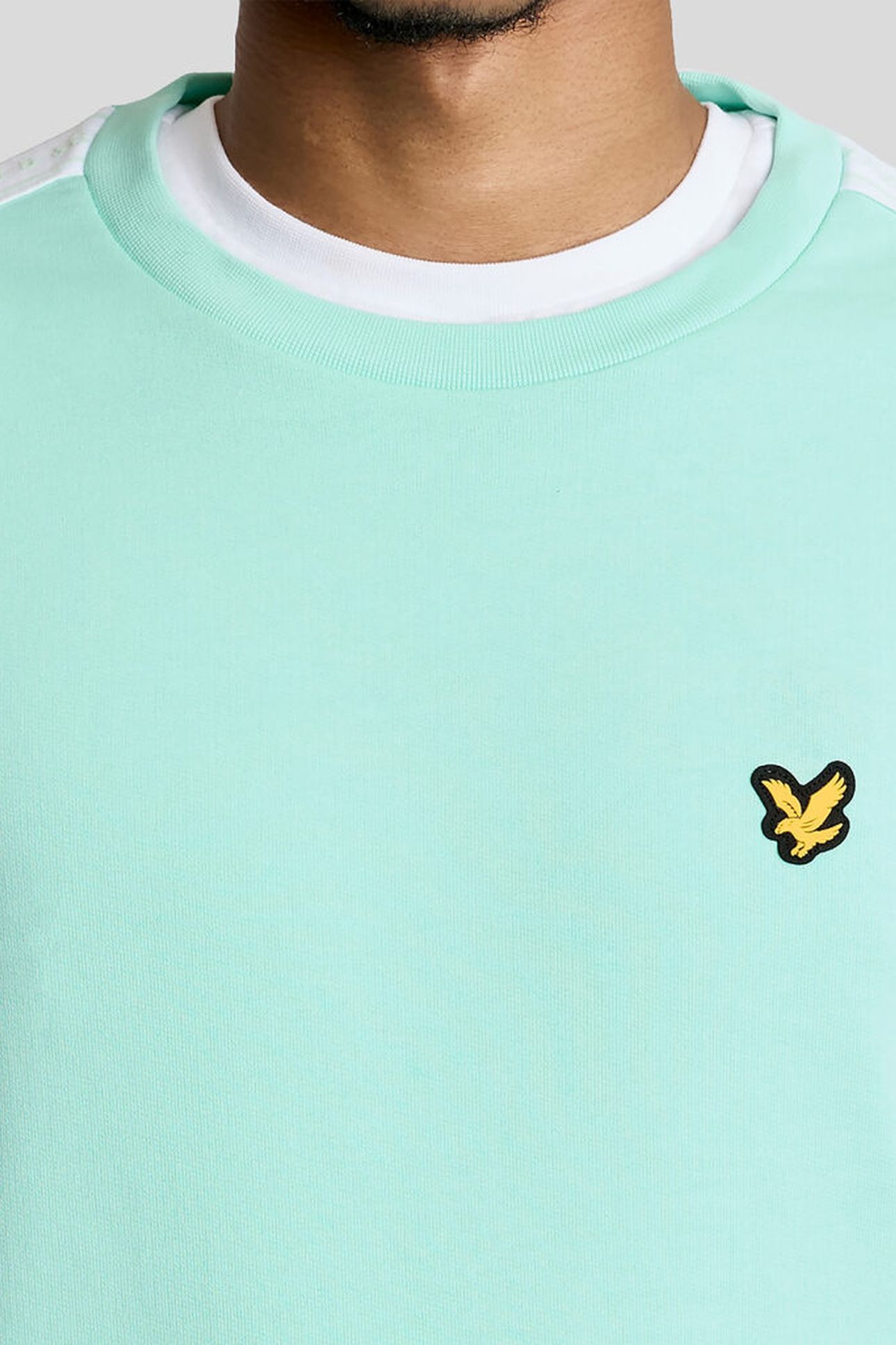 JACQUARD TAPE CREW NECK COOL MINT 5