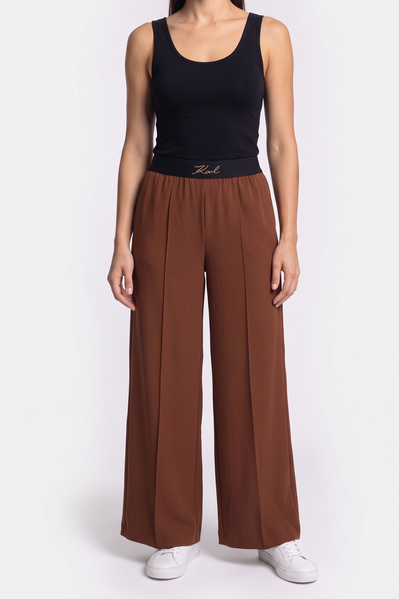 CADY ELASTIC WAIST PANTS FRIAR BROWN 1