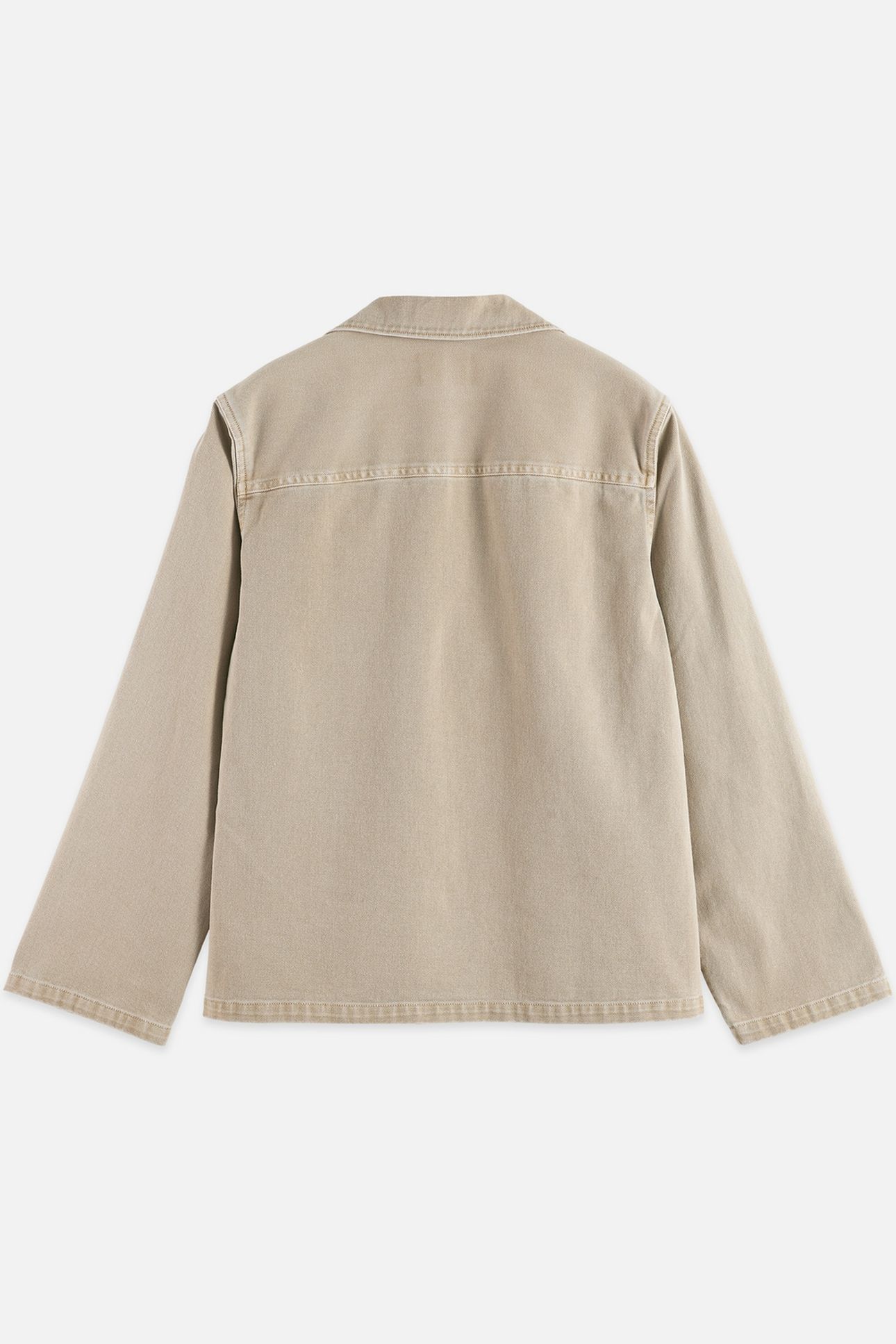 HALF CLOSURE WASHED OVERSHIRT WHITE TRADITIONAL 5
