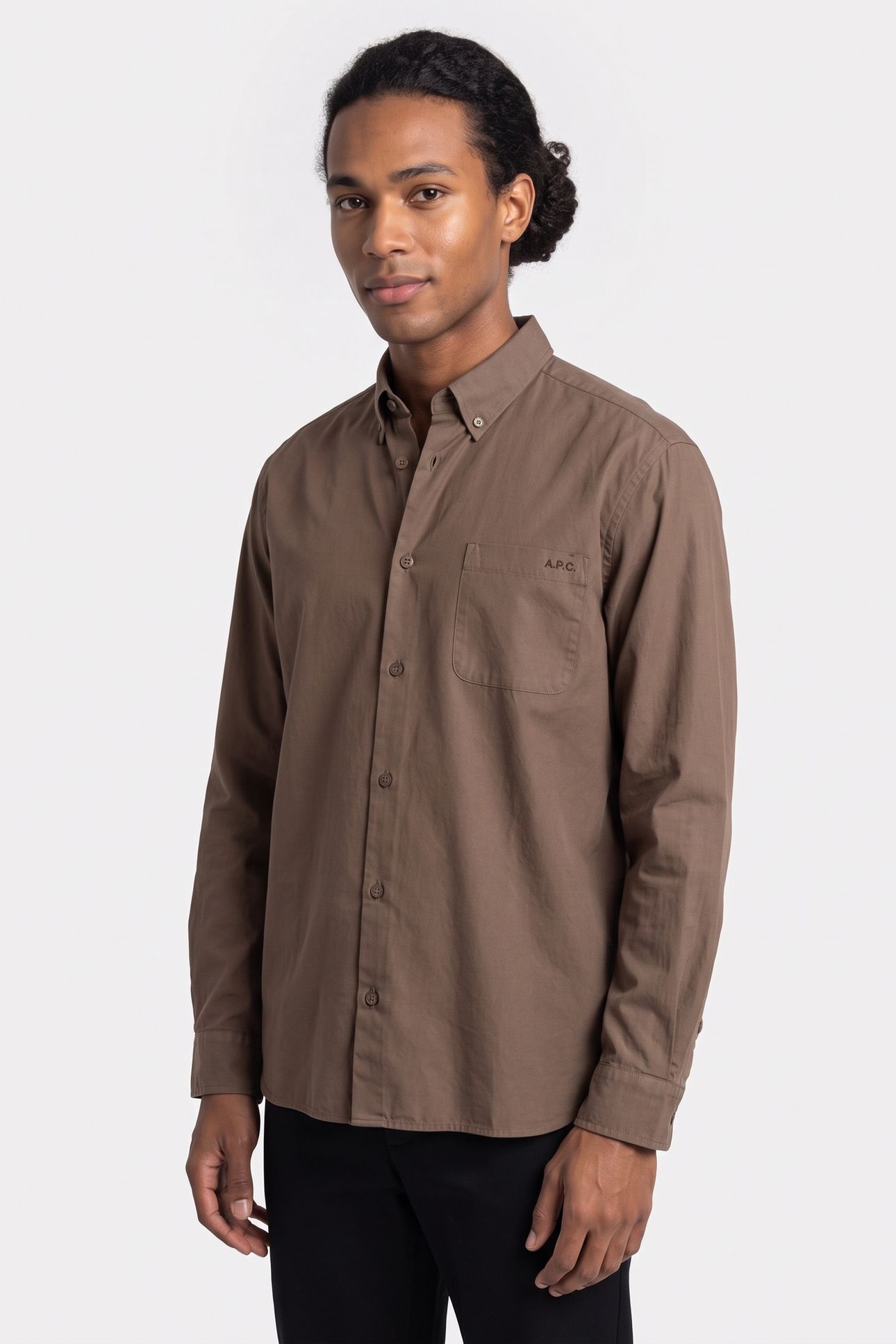 UNISEX SHIRT MATEO LOGO BROWN 3