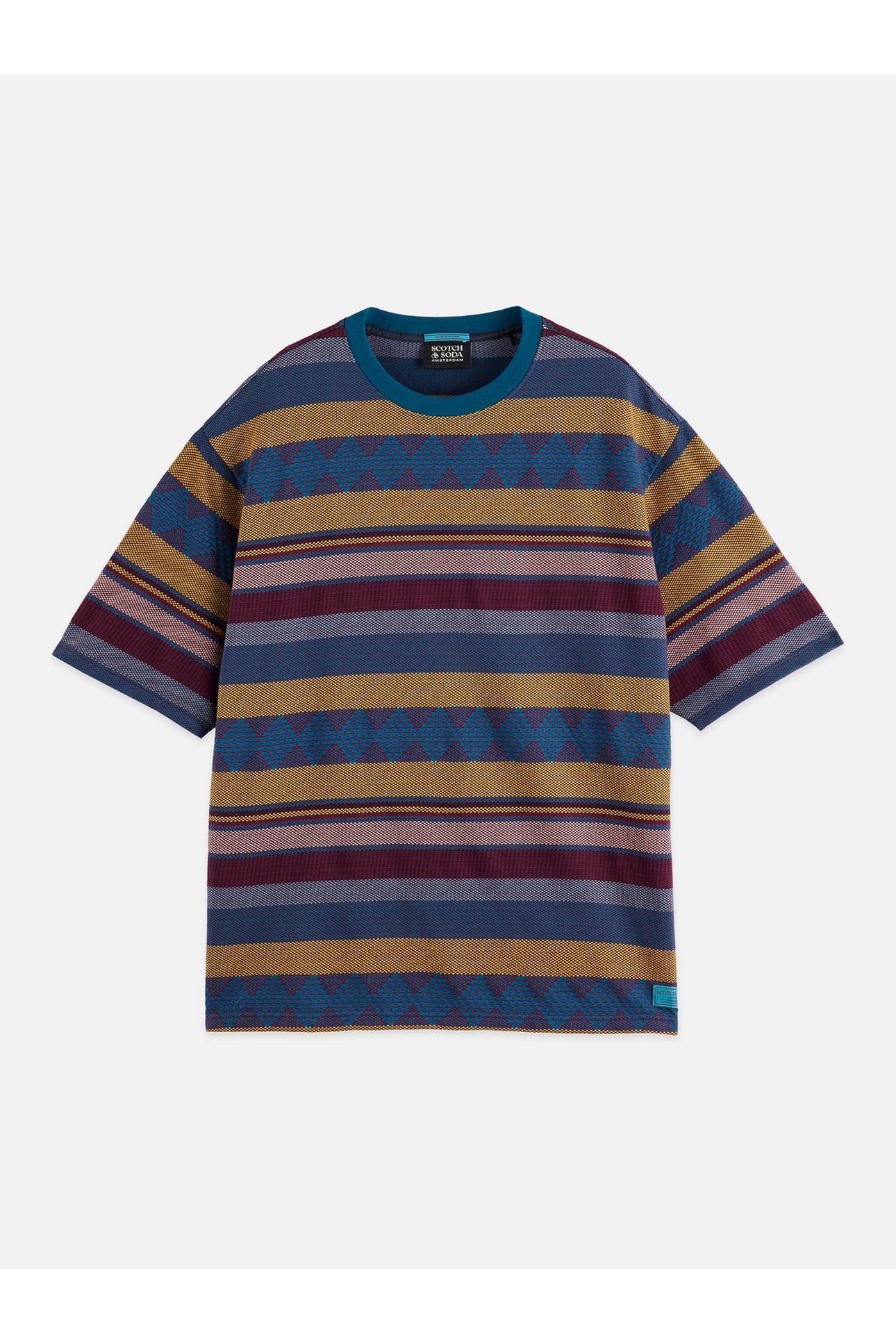 JACQUARD-KNITTED LOOSE-FIT T-SHIRT MEDIUM BROWN 4
