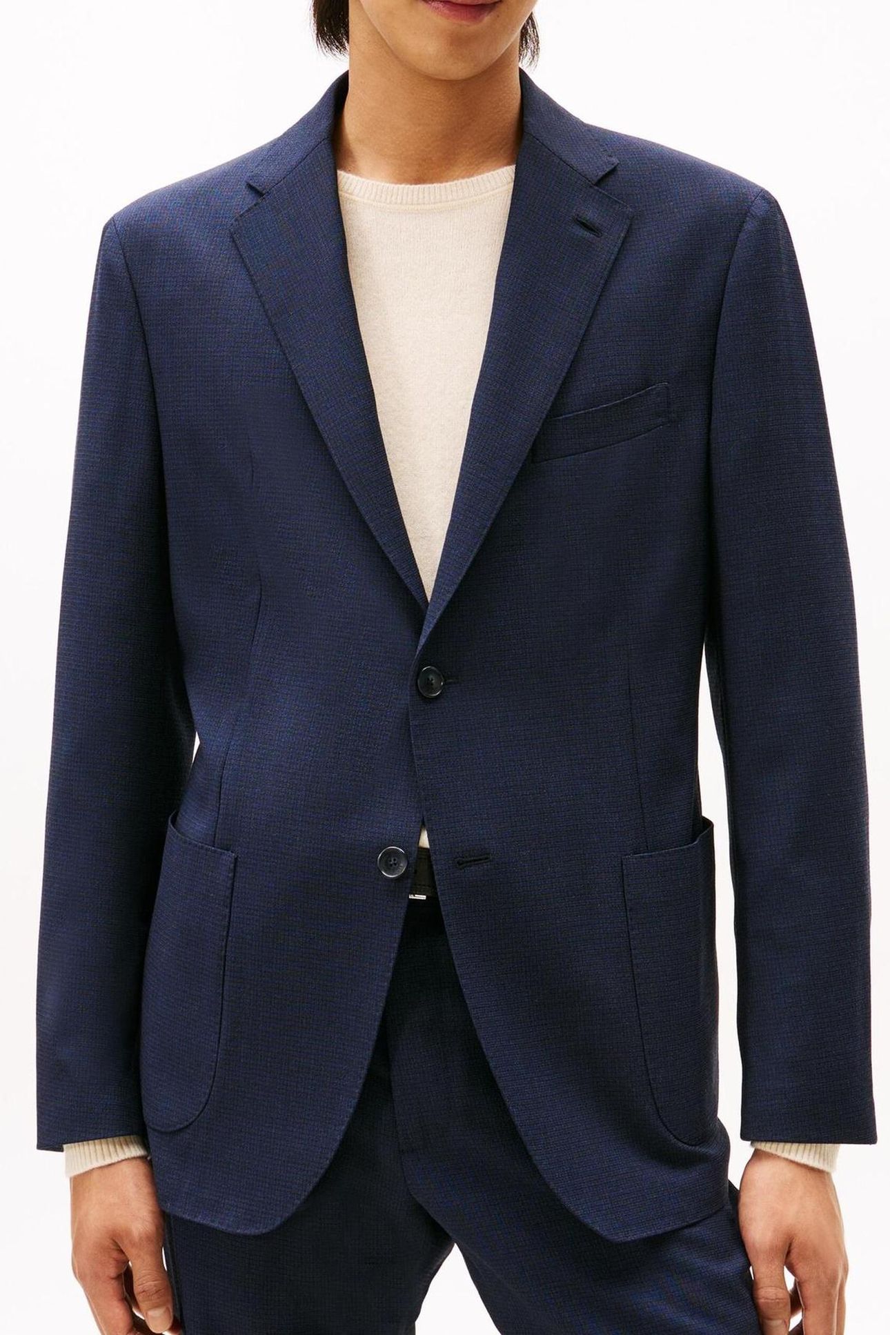MICROFANCY TECH WOOL BLAZER BLUE 1