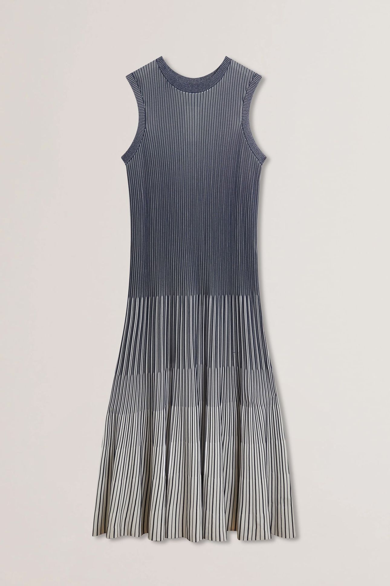 DILYLAA TEXTURED STRIPE KNITTED DRESS NAVY 3
