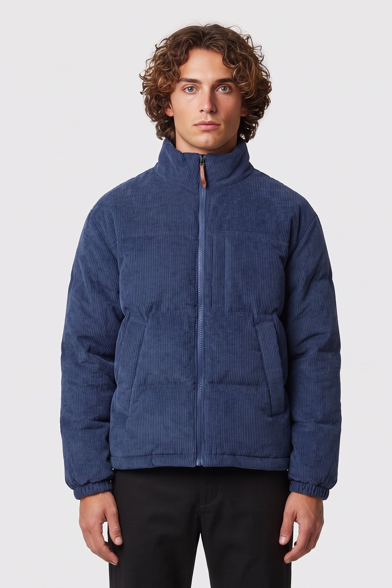 GOOSE EYE WATERPROOF DOWN CORDUROY JACKET PEACOAT 1