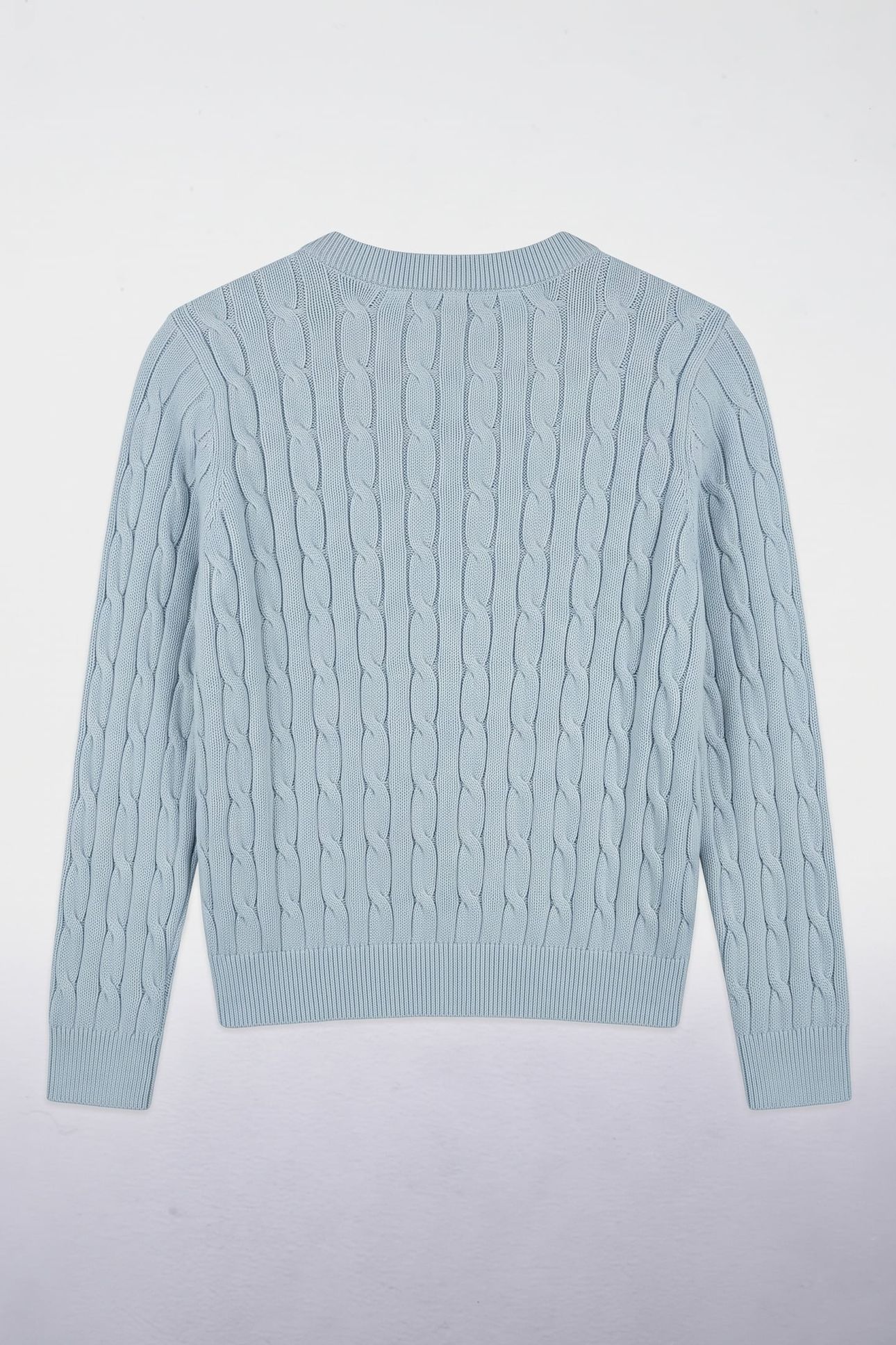 KIDS UNISEX COTTON CABLE SHIELD CREW CALMING BLUE 3