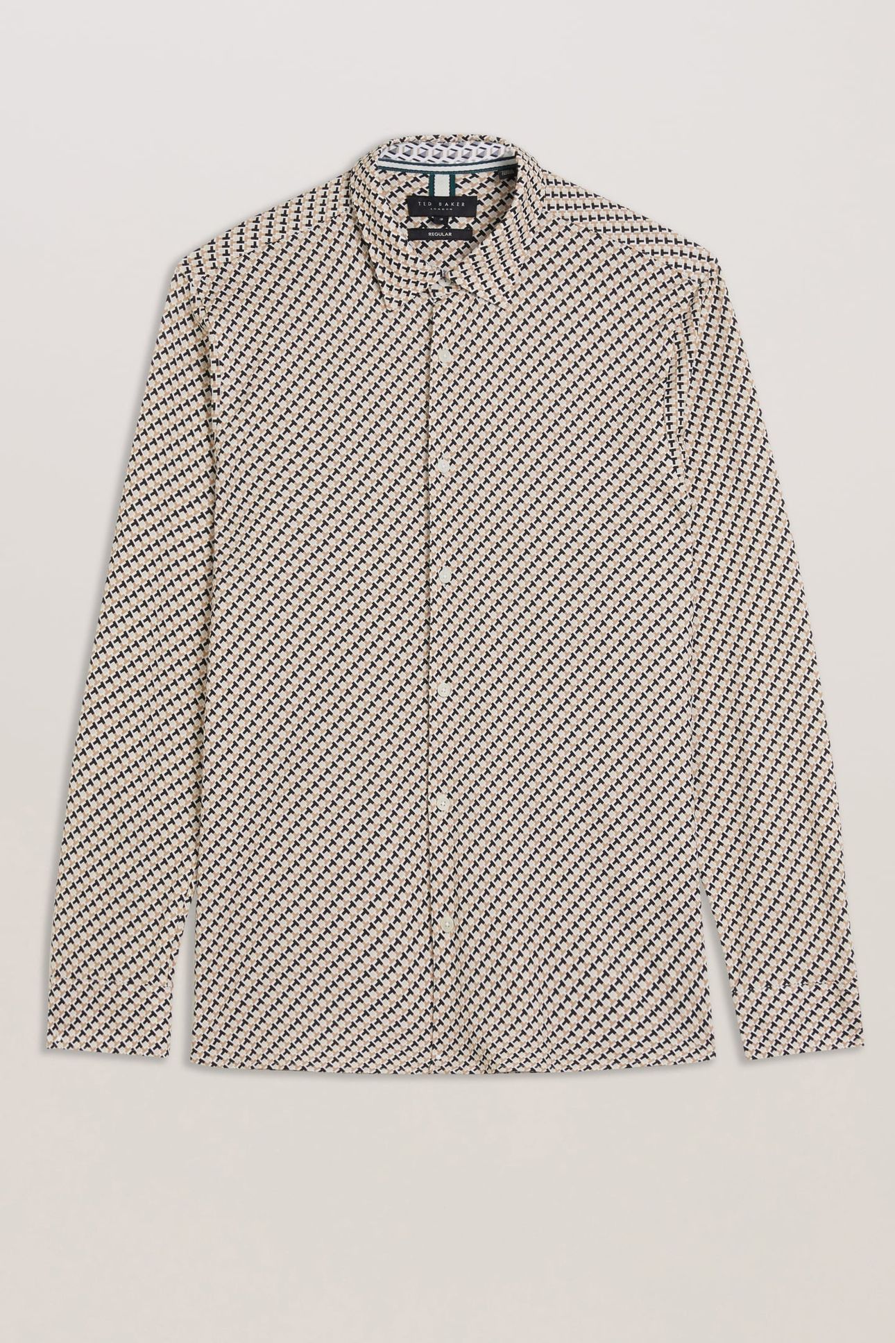 BELSISE LS REGULAR GEO PRINT JERSEY TAN 4