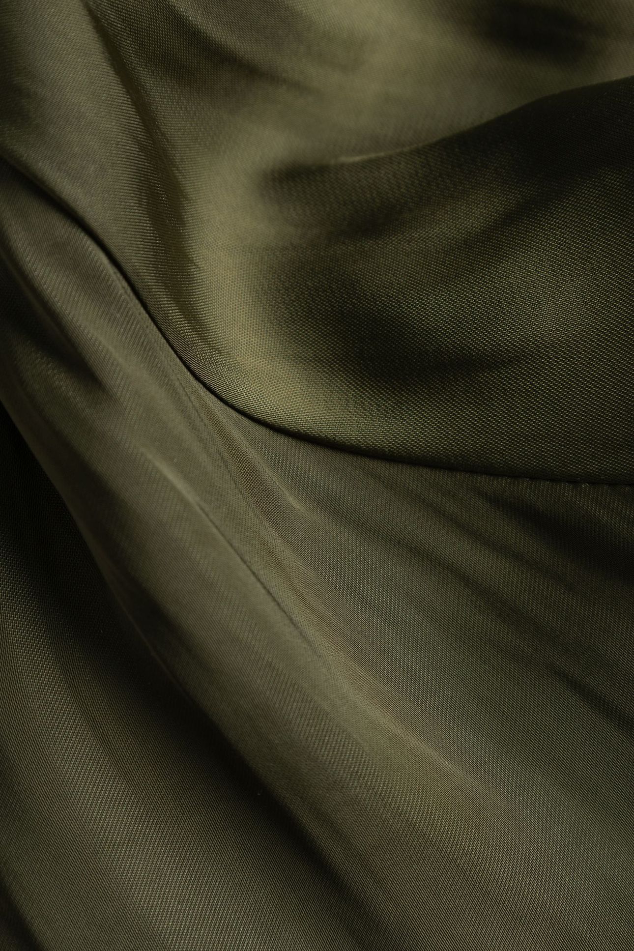 KHAKI FLOWING DRESS WITH BALLOON SLEEVES 6