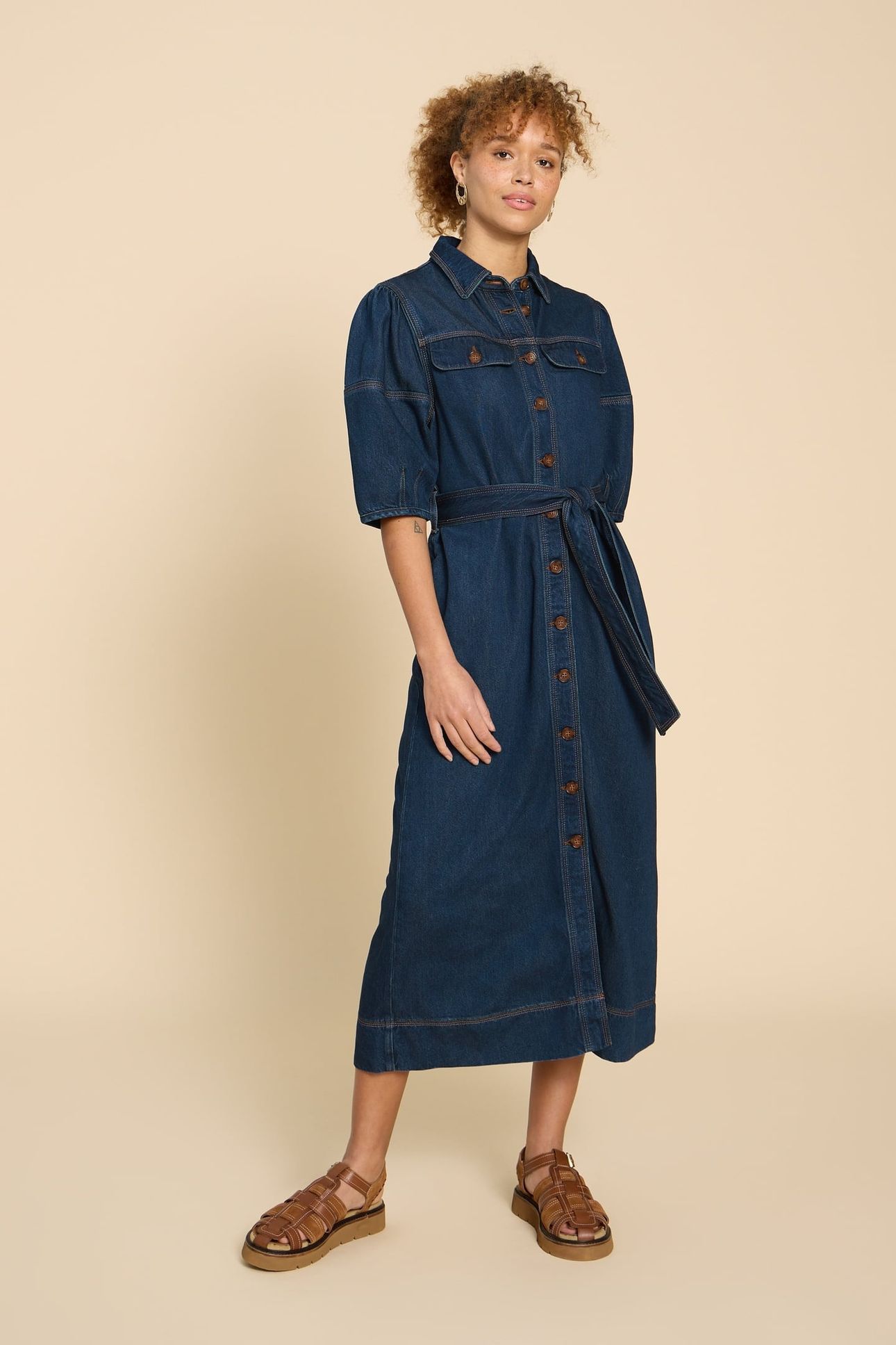 KERRY DENIM MIDI DRESS DK DENIM 2