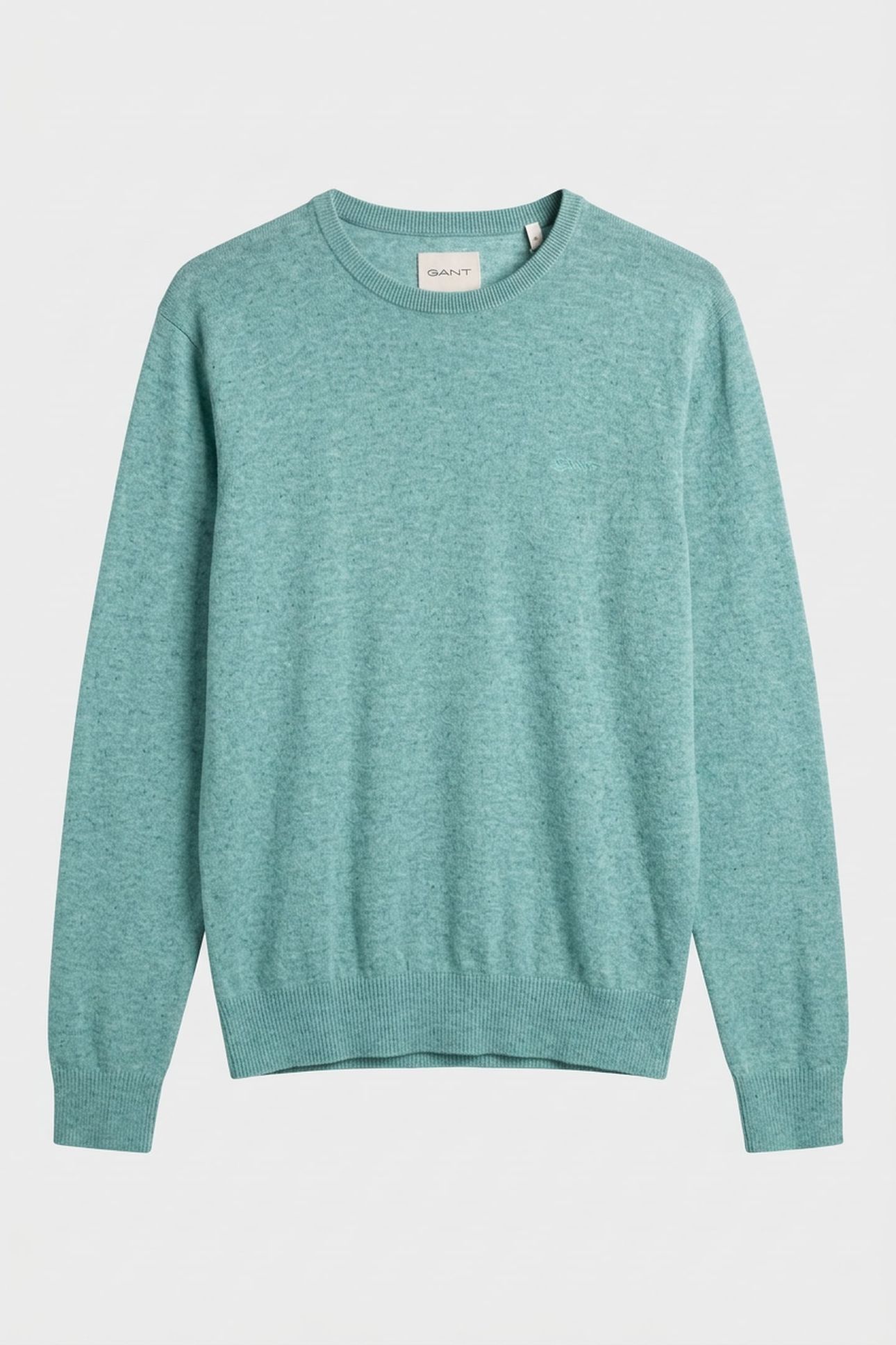 SLUB COTTON LINEN C-NECK OCEAN GREEN MELANGE 3