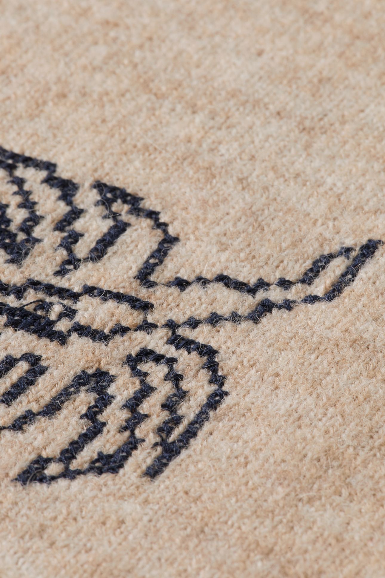 EMBROIDERED CREW NECK CARDIGAN OATMEAL MELANGE 7