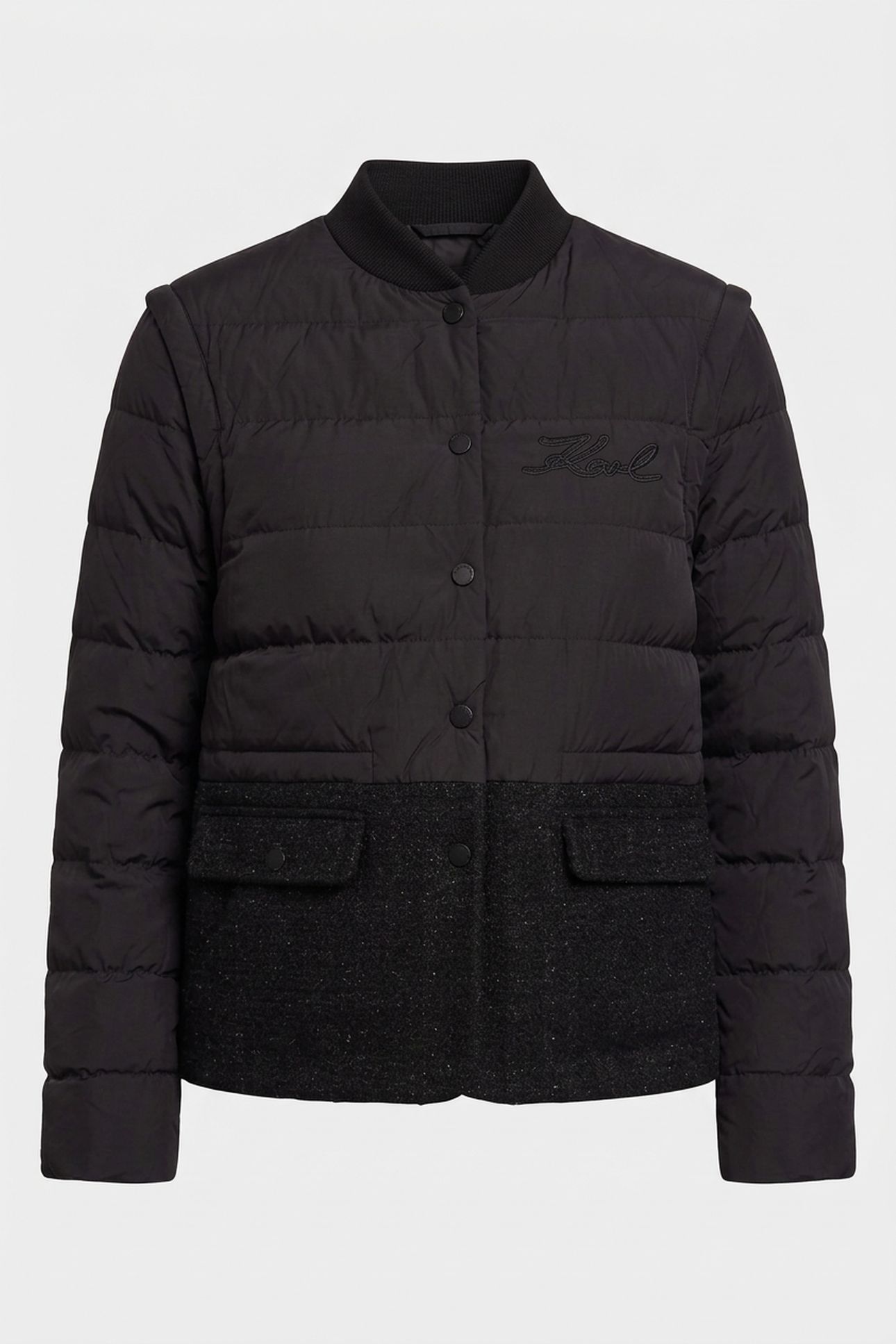 BOUCLE MIX TRANSFORMER JACKET BLACK 3