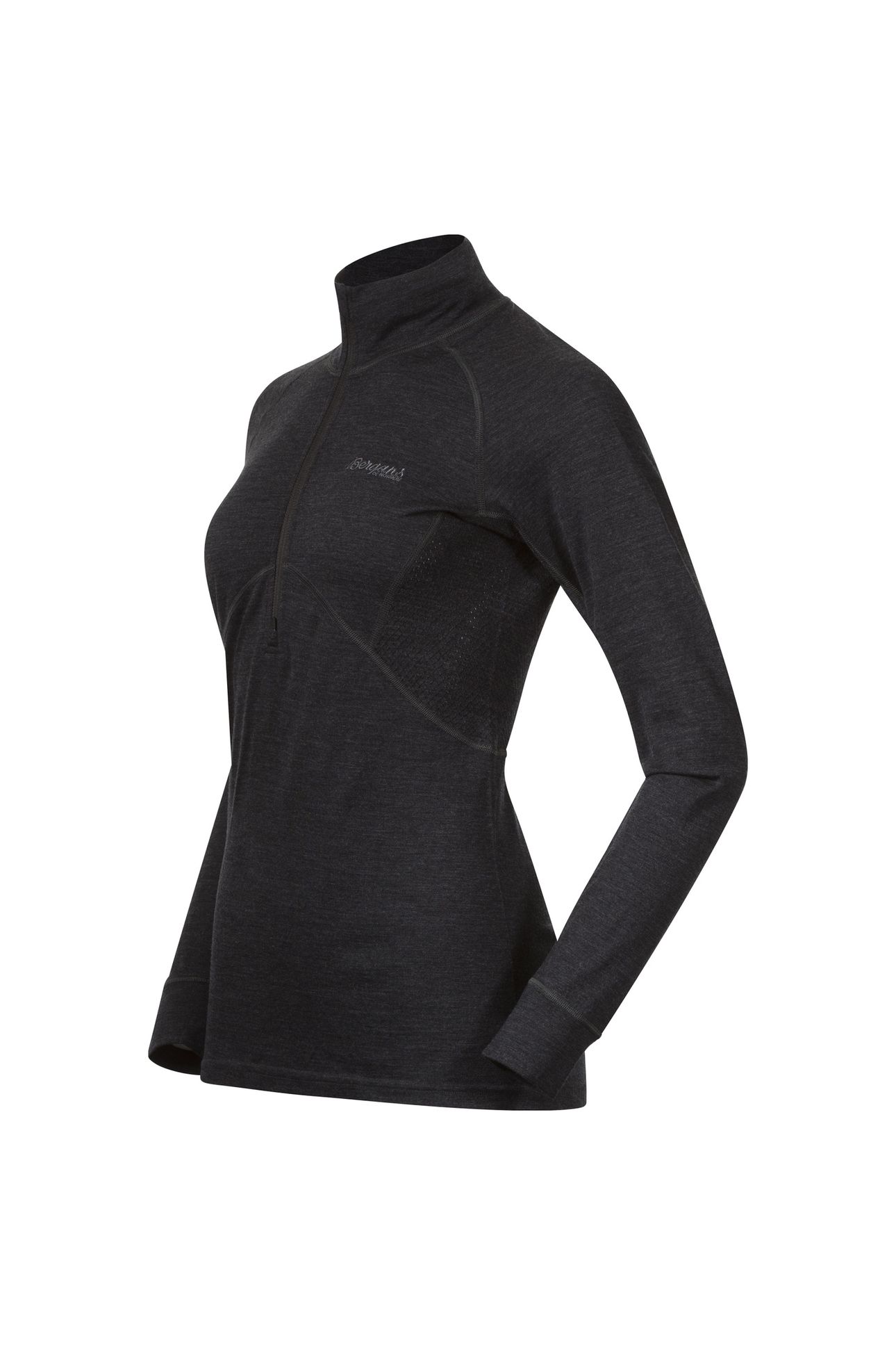 INNER:PURE W HALF ZIP SOLID CHARCOAL 3