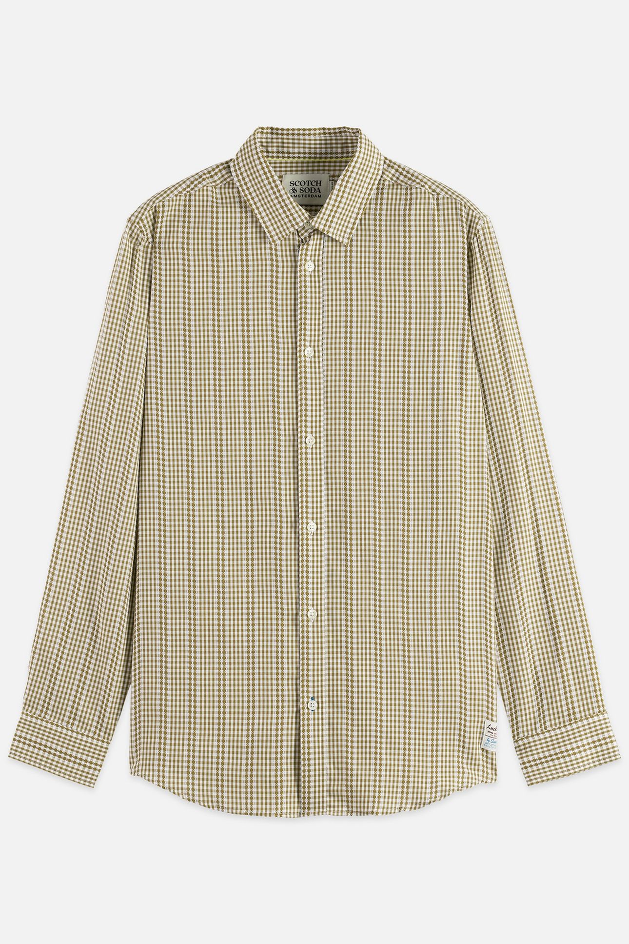 MICROCHECK COTTON POPLIN SHIRT DARK GREEN 4