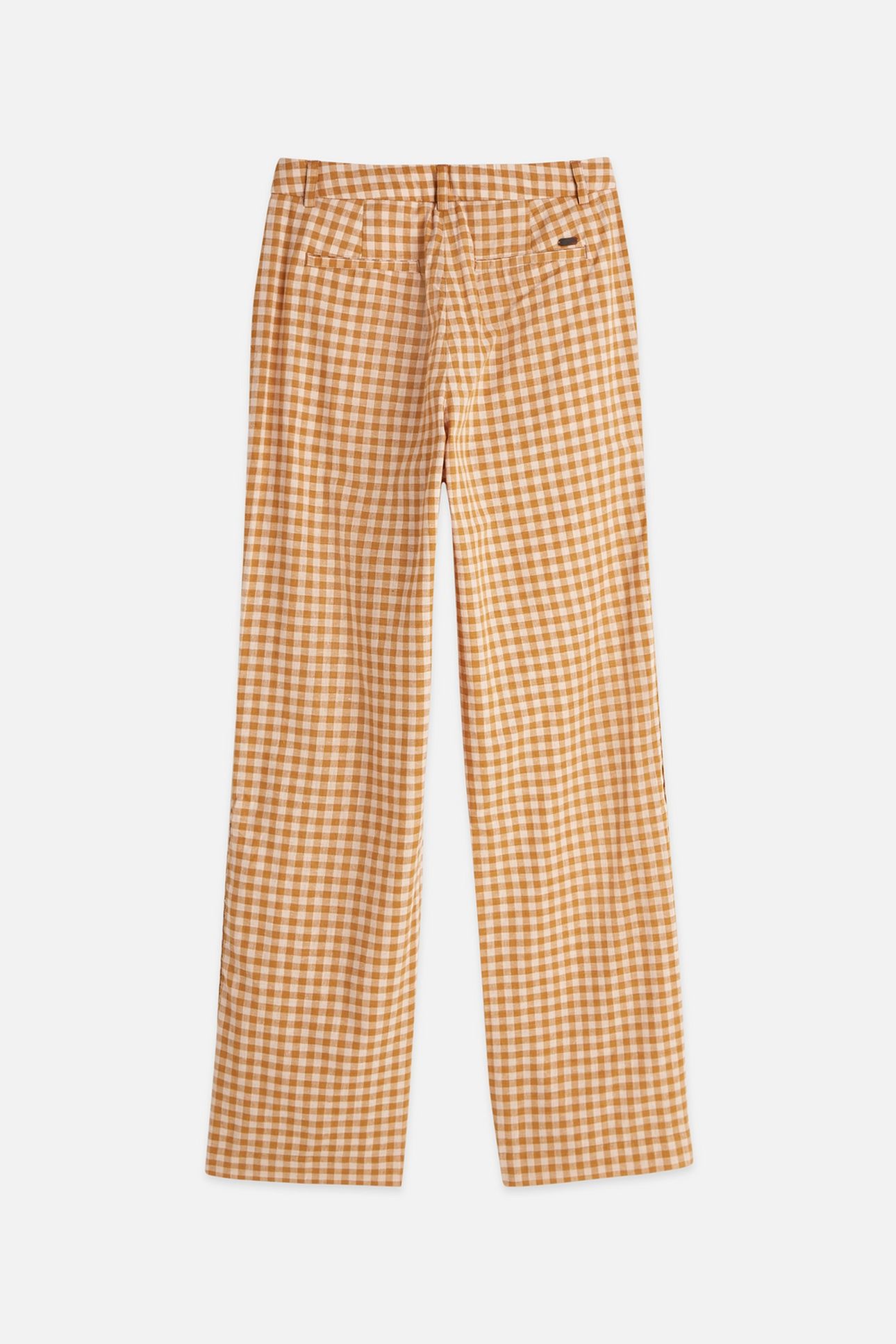 EDIE - LINEN GINGHAM HIGH RISE WIDE LEG PANTS ROSE DUST 5