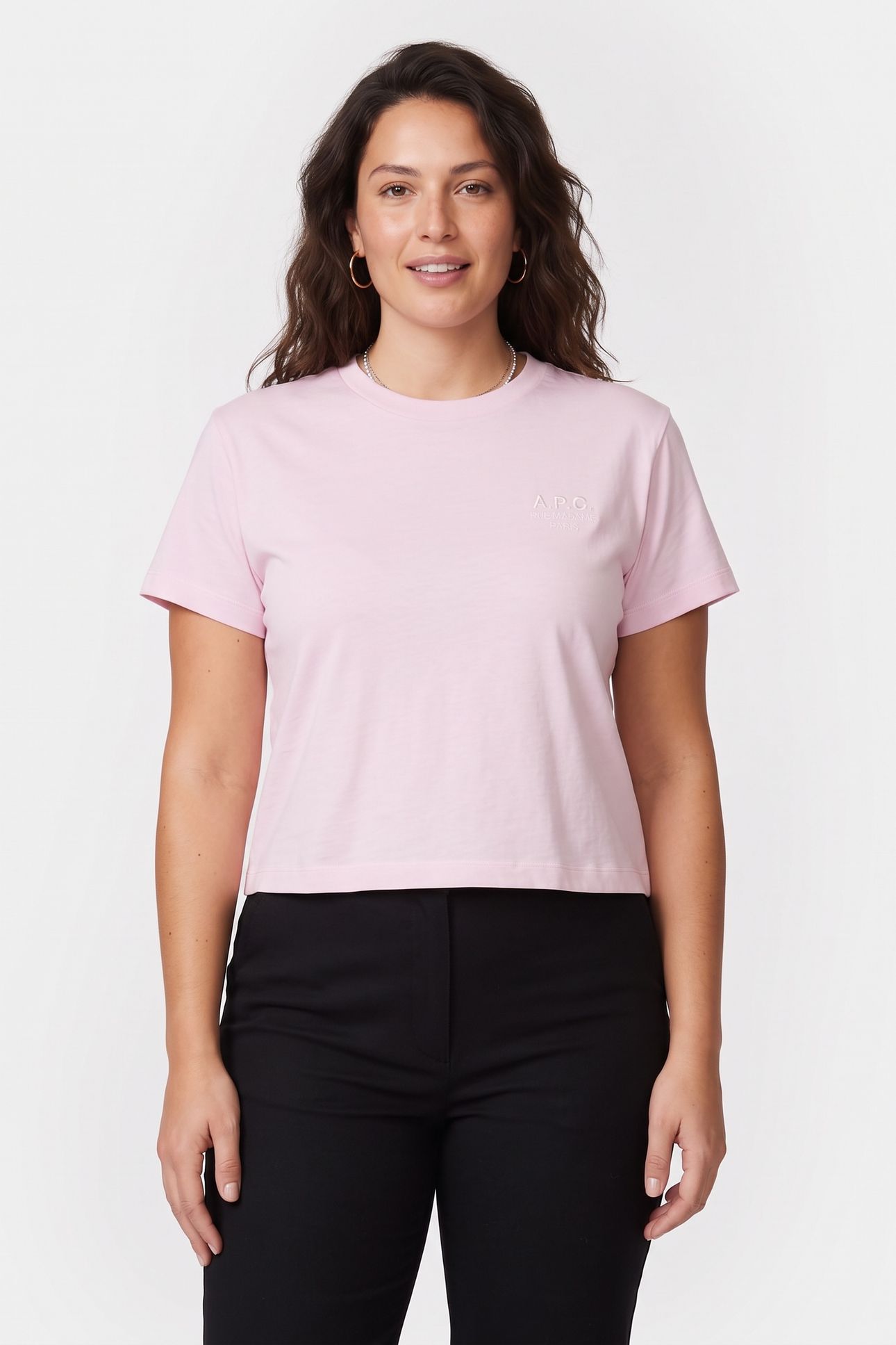 T-SHIRT BOXY RUE MADAME PALE PINK/ECRU 1