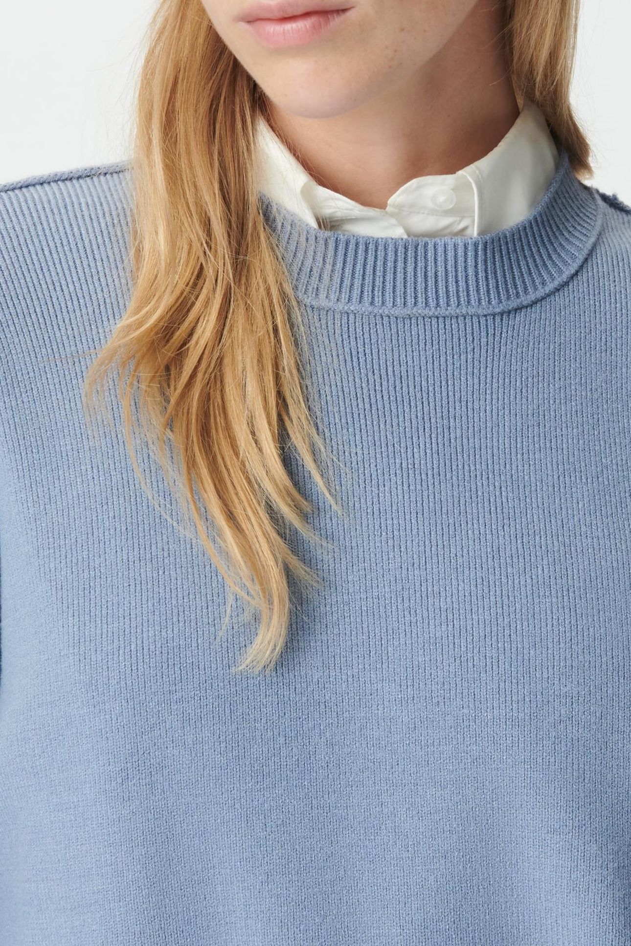 BLUE KNIT CROPPED OVERSIZED SWEATER 6