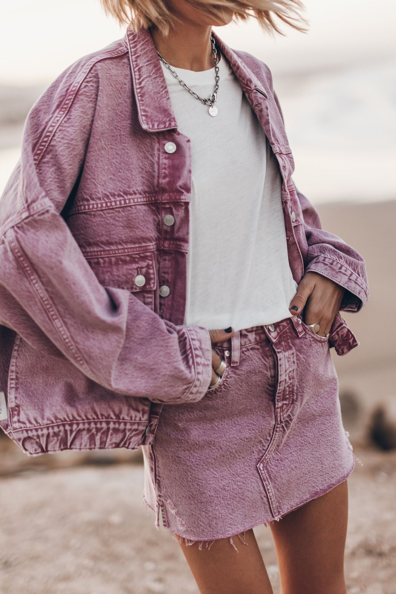 THE PINK FADED DENIM JACKET 1