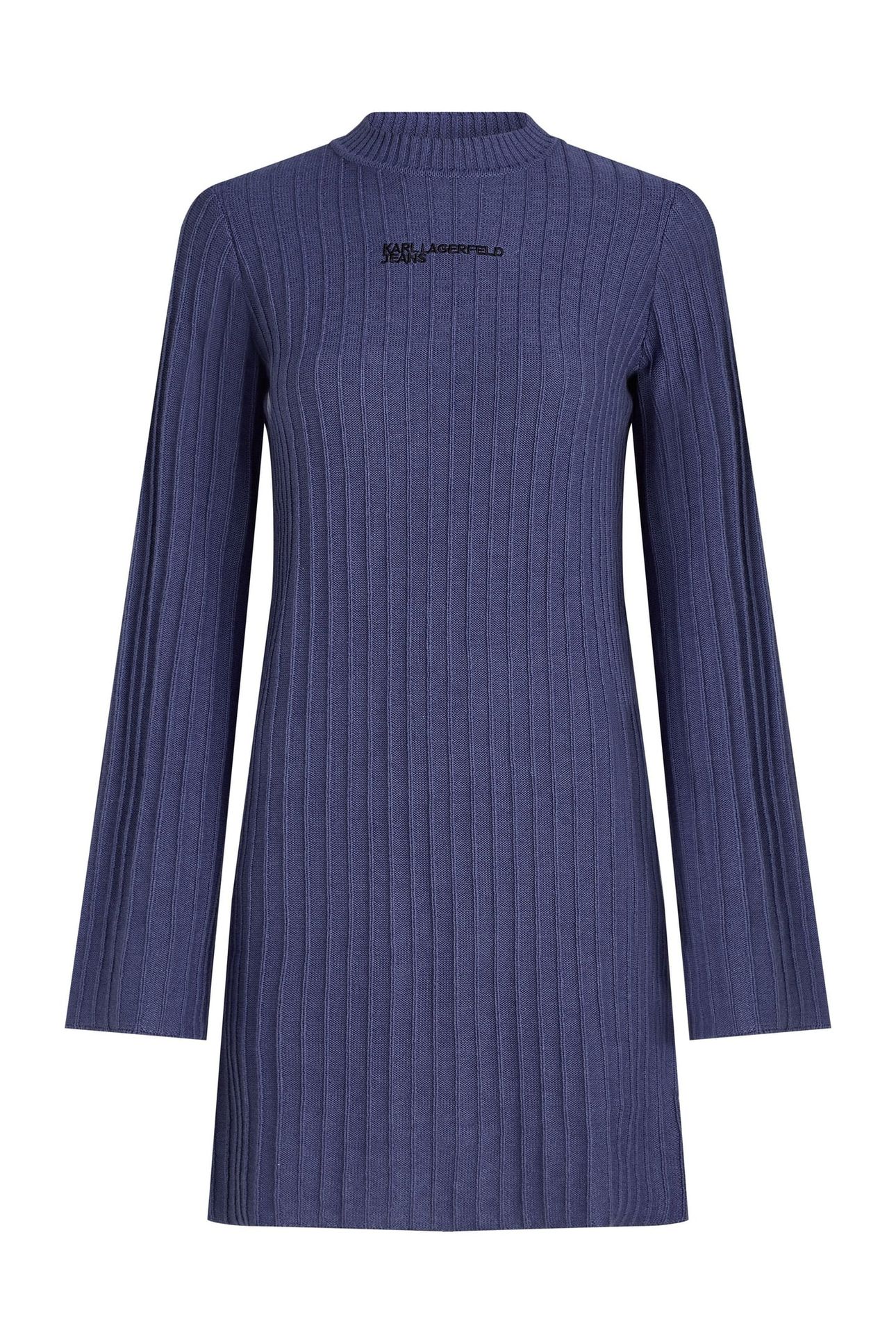 KLJ PLISSE KNIT DRESS SKIPPER BLUE 4