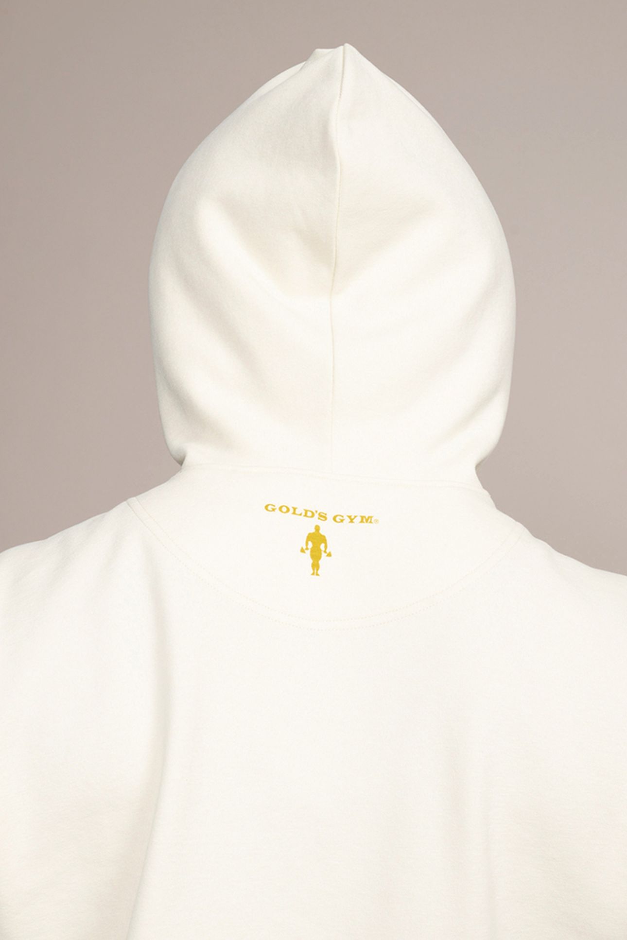 LADIES CROPPED HOODIE RUBBER PRINT OFF-WHITE 4