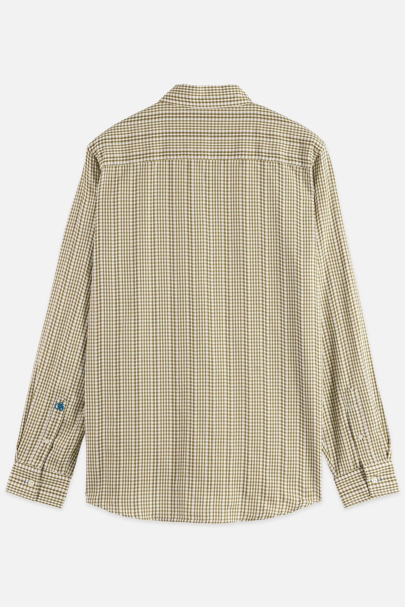 MICROCHECK COTTON POPLIN SHIRT DARK GREEN 5