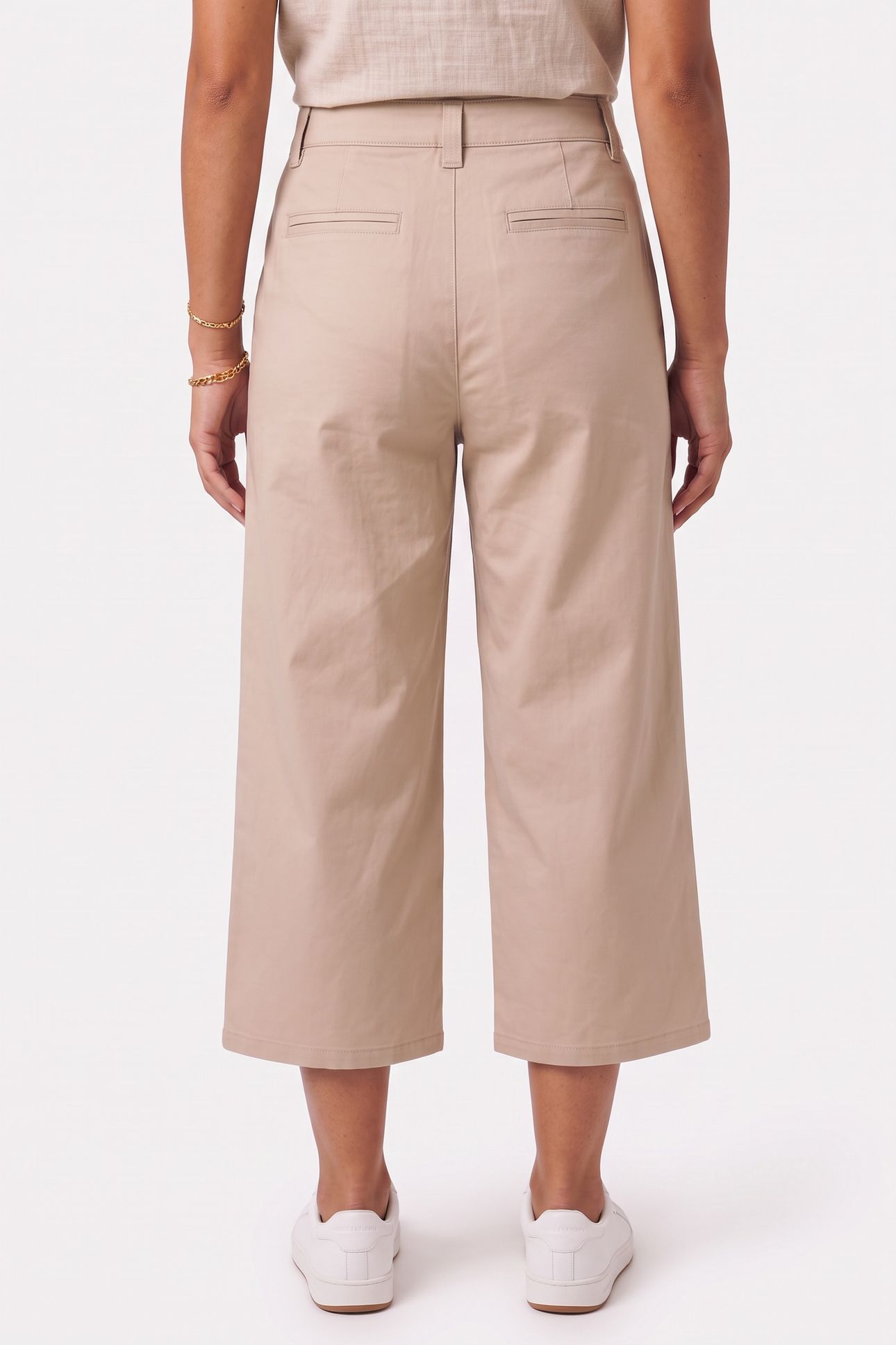 COTTON CROPPED CHINO PANTS WARM SAND 2
