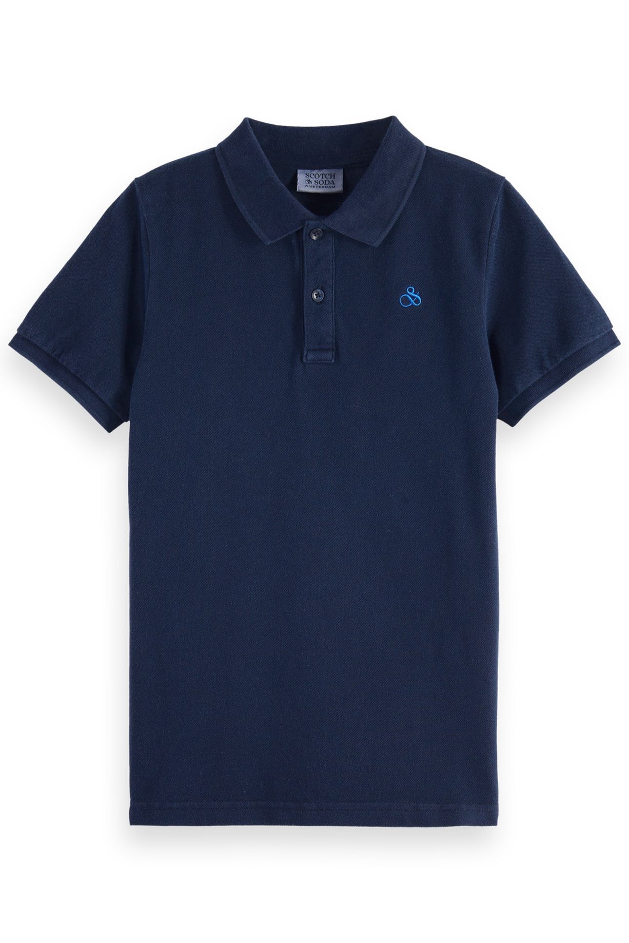 BOYS GARMENT DYED PIQUE POLO NAVY 1