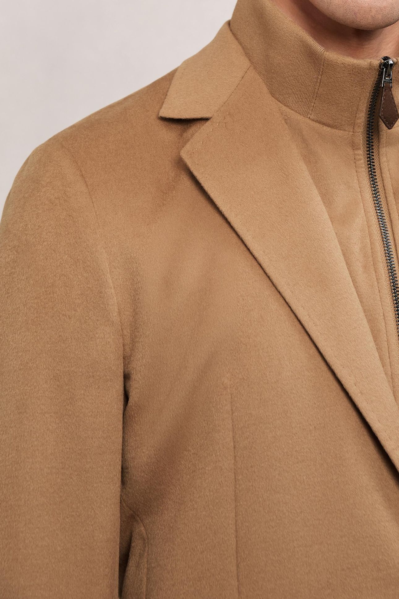SB 2B NOTCH GILET INSERT WOOL BLAZER CAMEL BROWN 6