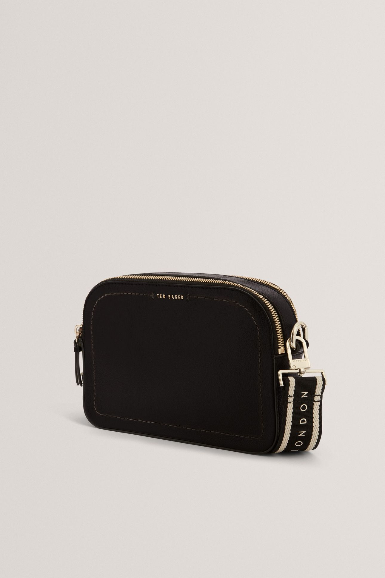 WEBBING LEATHER CROSSBODY BAG BLACK 1