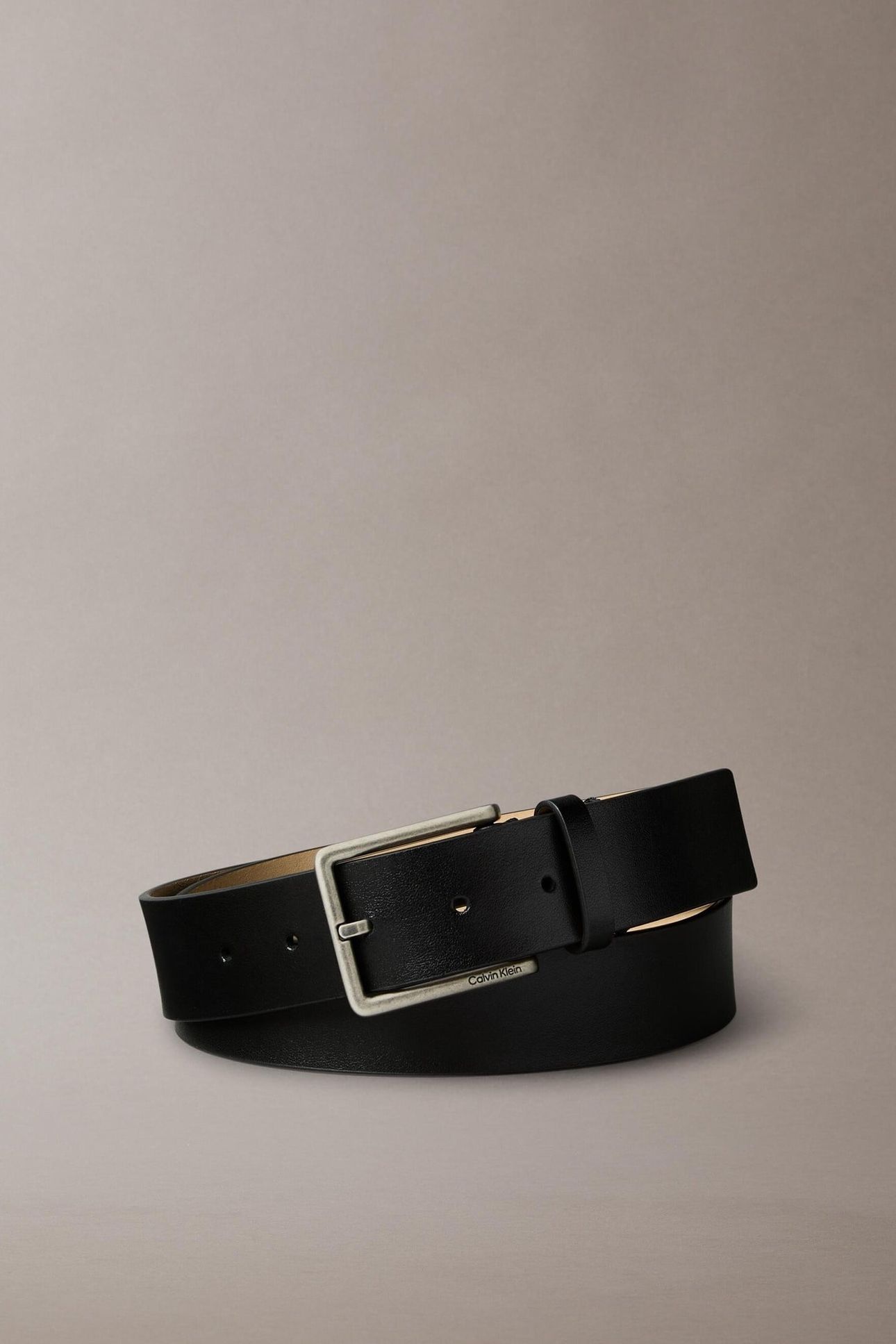 WARMTH BUCKLE SMOOTH BELT BLACK/ANTIQUE SILVER 3