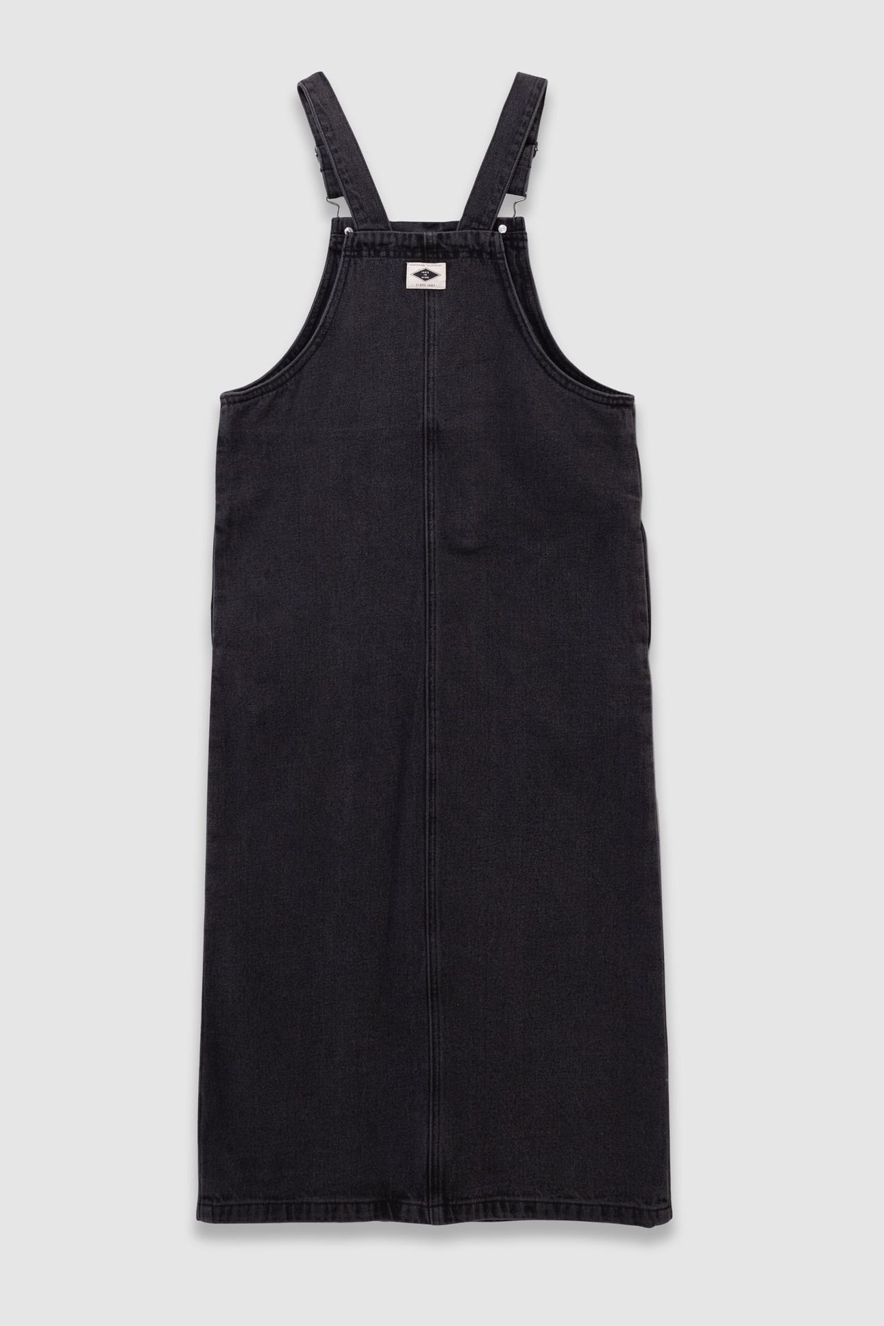 GIRLS’ GREY DENIM SPLIT MIDI DUNGAREE DRESS 1