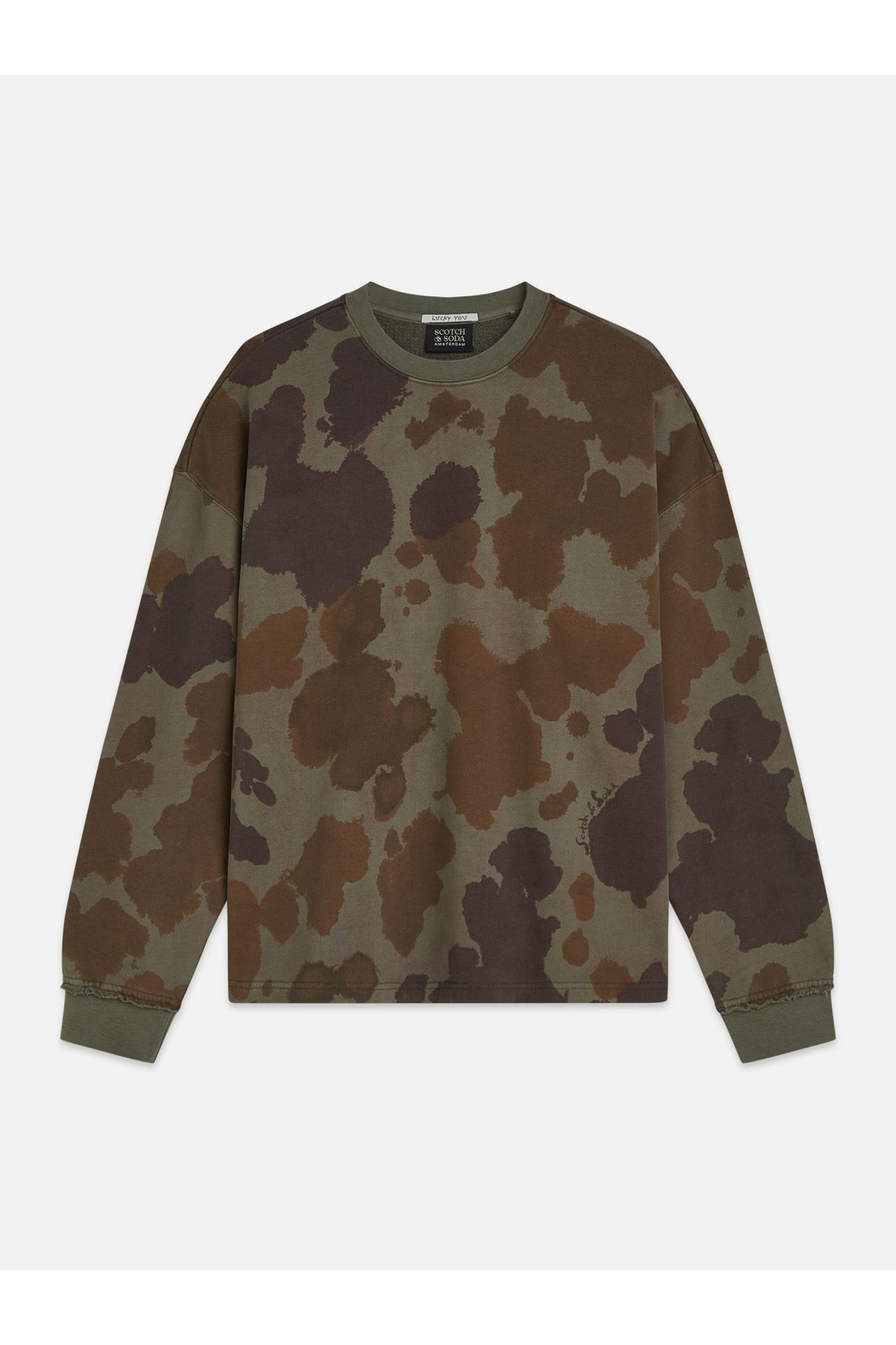 PRINTED OVERDYED LOOSEFIT SWEATSHIRT DARK BEIGE 4