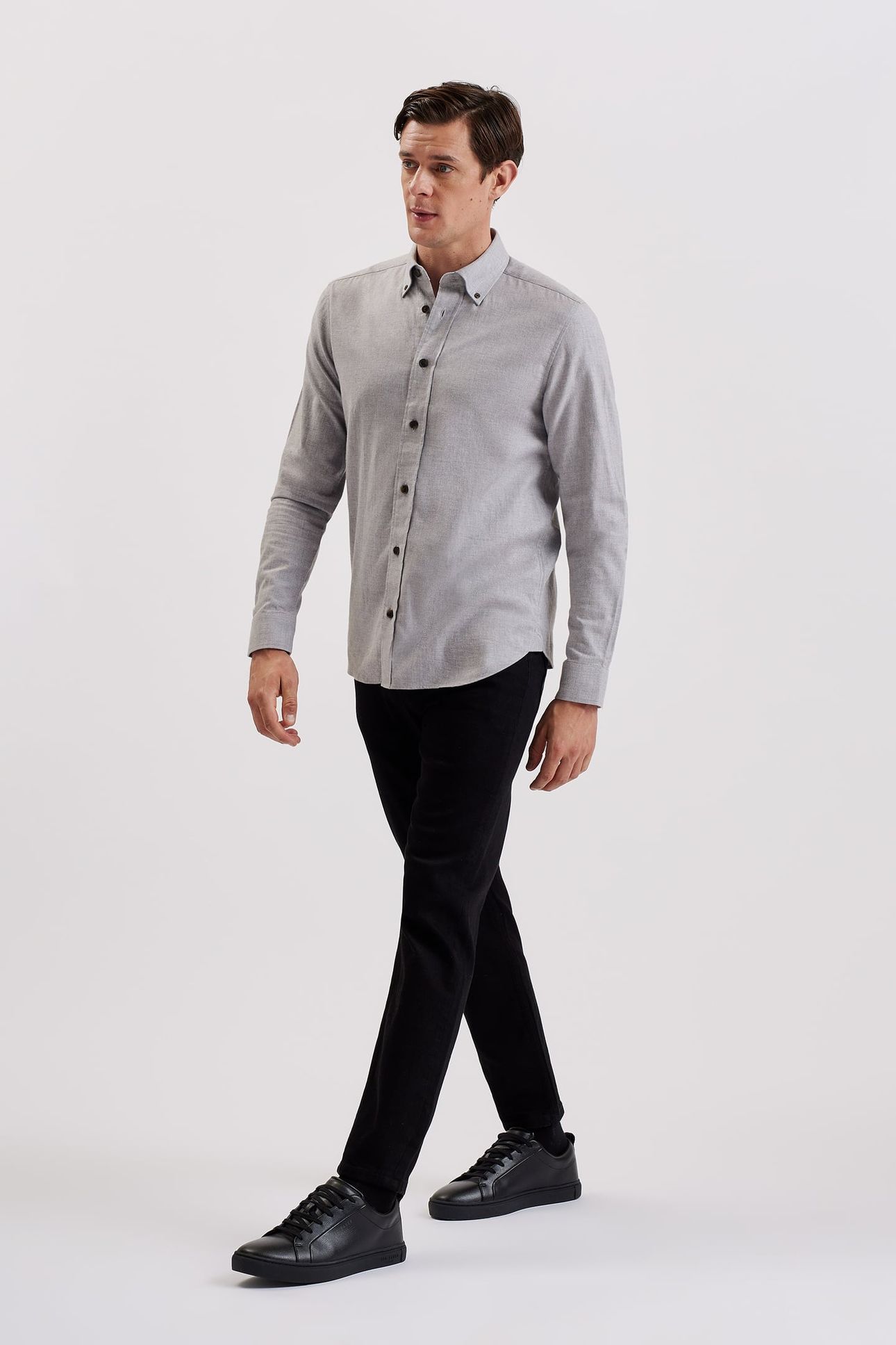 KILLYAN LS REGULAR BRUSHED COTTON SHIRT GREY 3
