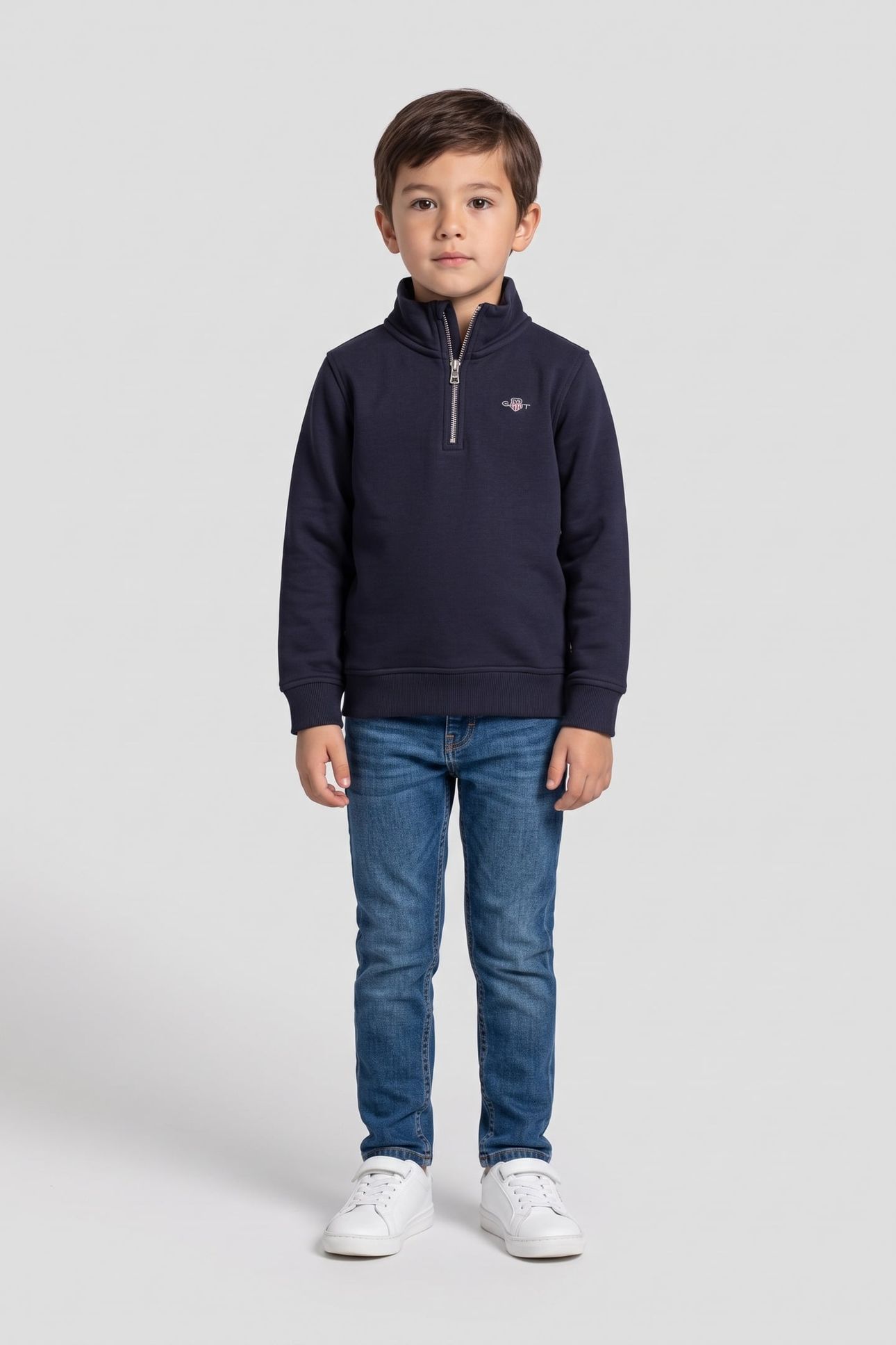 KIDS UNISEX SHIELD HALF ZIP SWEAT EVENING BLUE 1