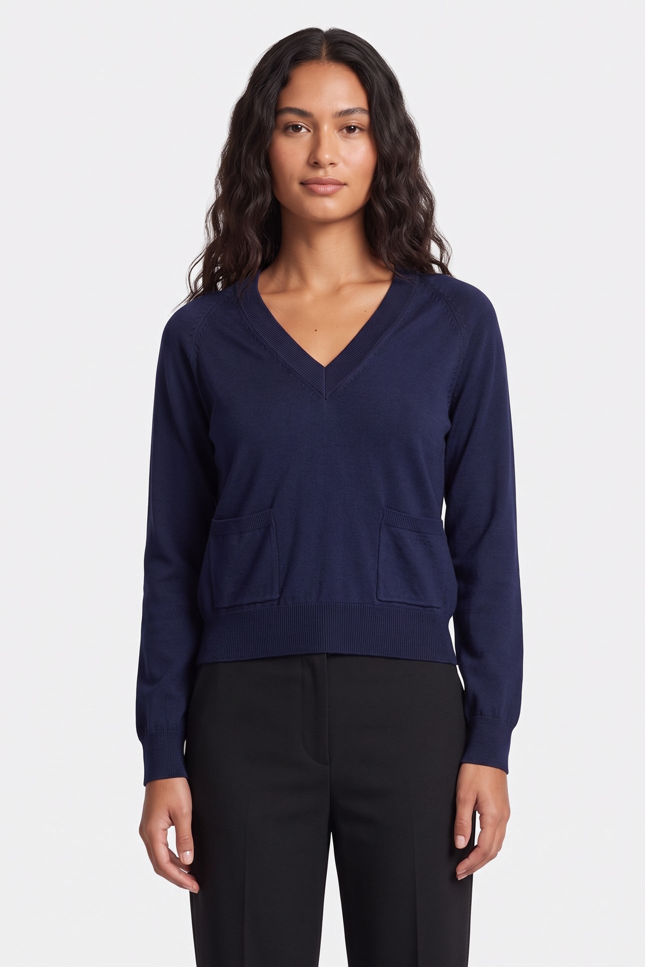 SWEATER V-NECK DARK NAVY 2