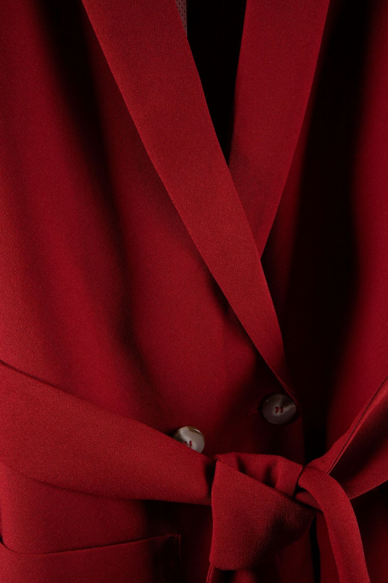VARA _ LONG BELTED TERRACOTTA JACKET IN RECYCLED POLYESTER 4