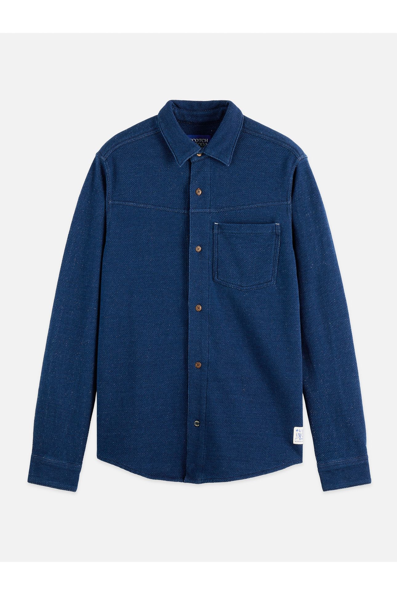 WASHED INDIGO TEXTURED JERSEY SHIRT NAVY 1
