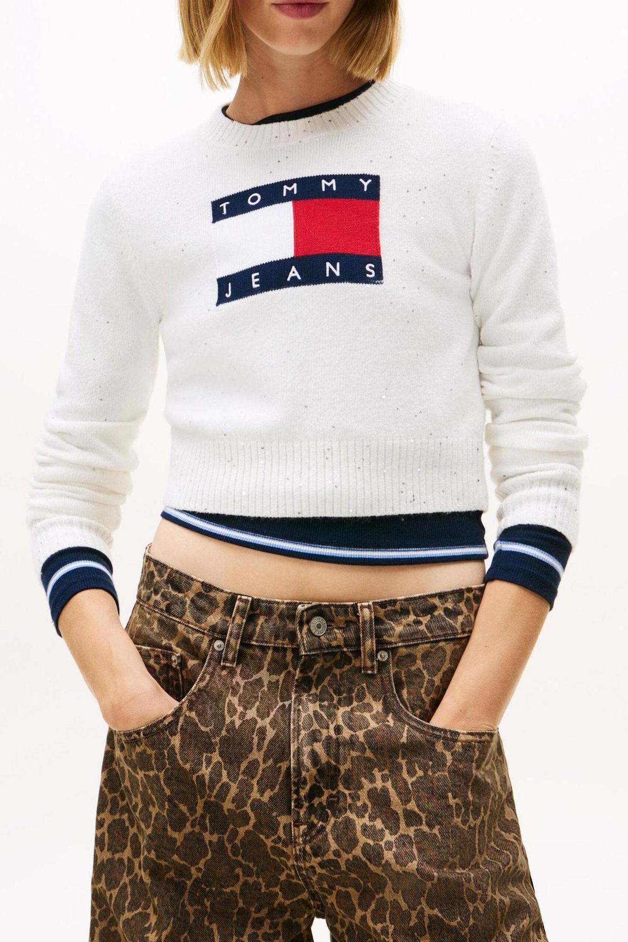 TJW SPARKLE FLAG SWEATER OFF WHITE 1