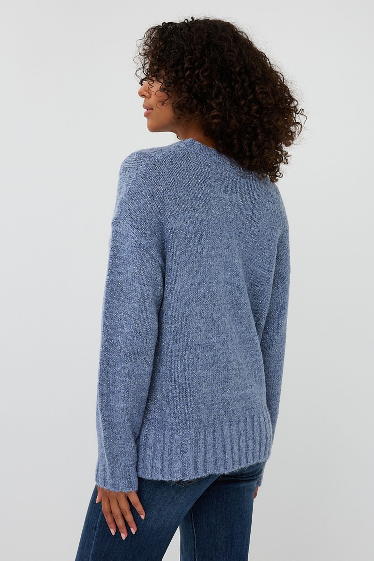 SWEATER V-NECK LUREX BLUE 3