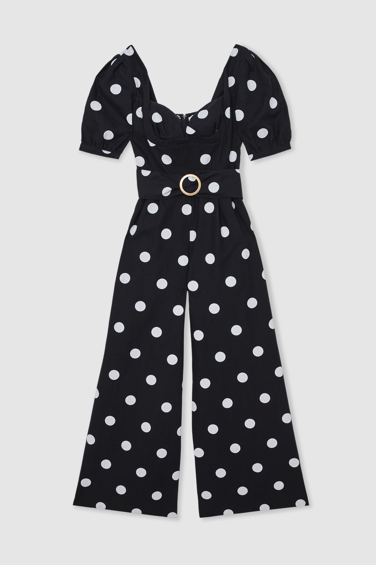 STRUCTURED POLKADOT JUMPSUIT NAVY/IVORY 4