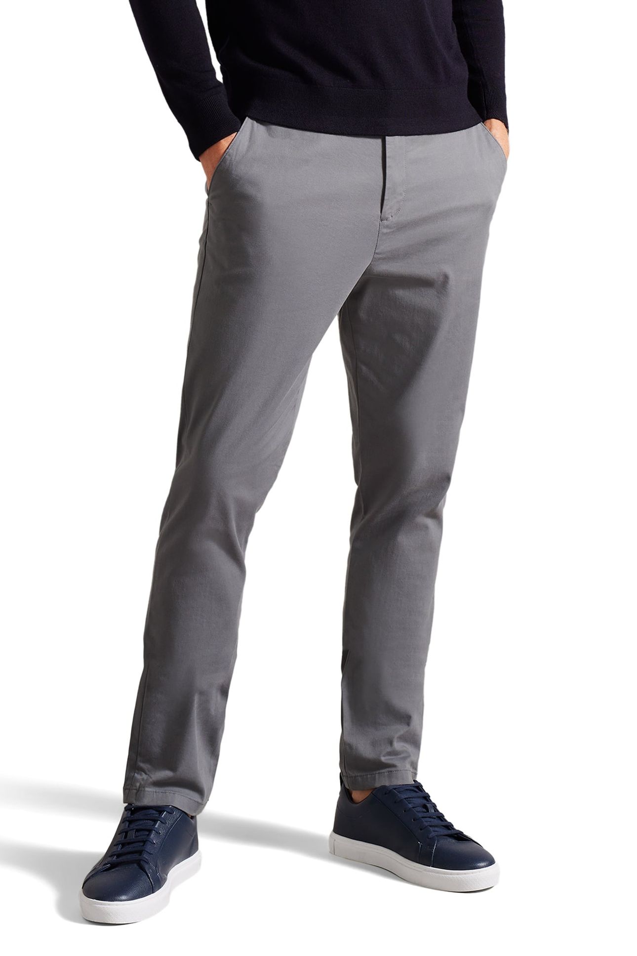 RYCE SLIM FIT TEXTURED CHINO GREY 1