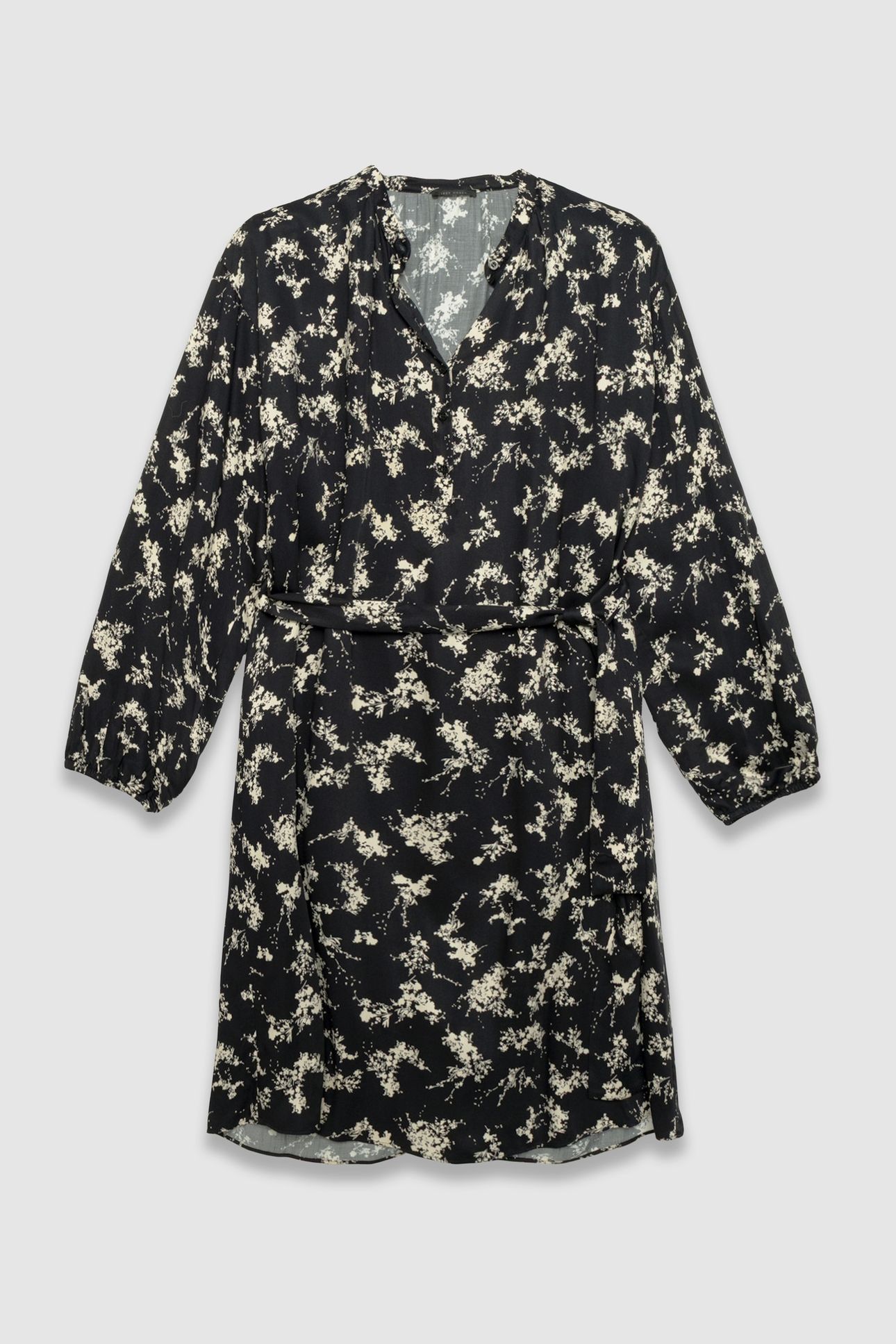 BLACK WILDFLOWER PRINT DRESS, REMOVABLE BELT 4