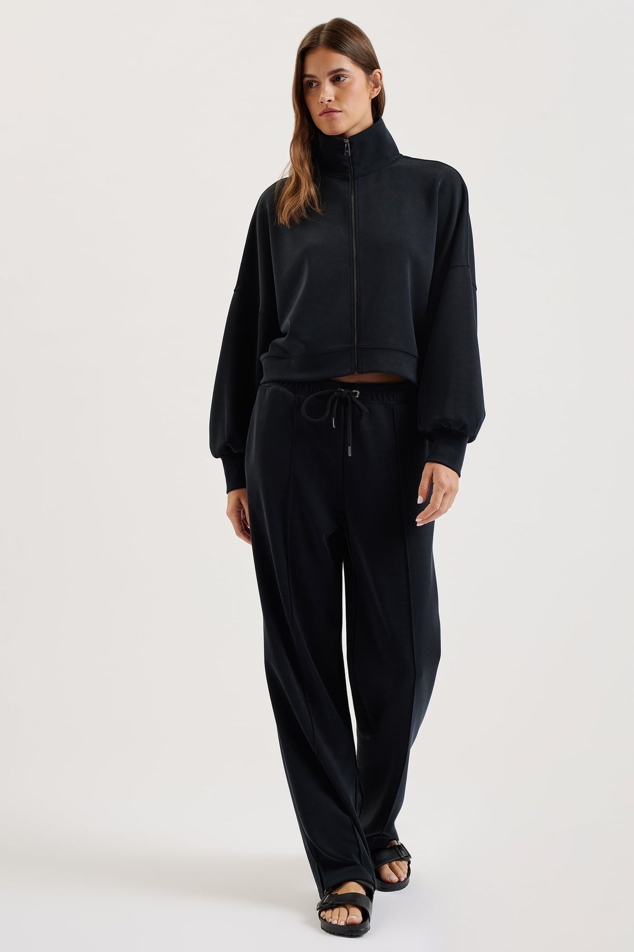 NOWELLL CUPRO SPLIT HEM JOGGER BLACK 1