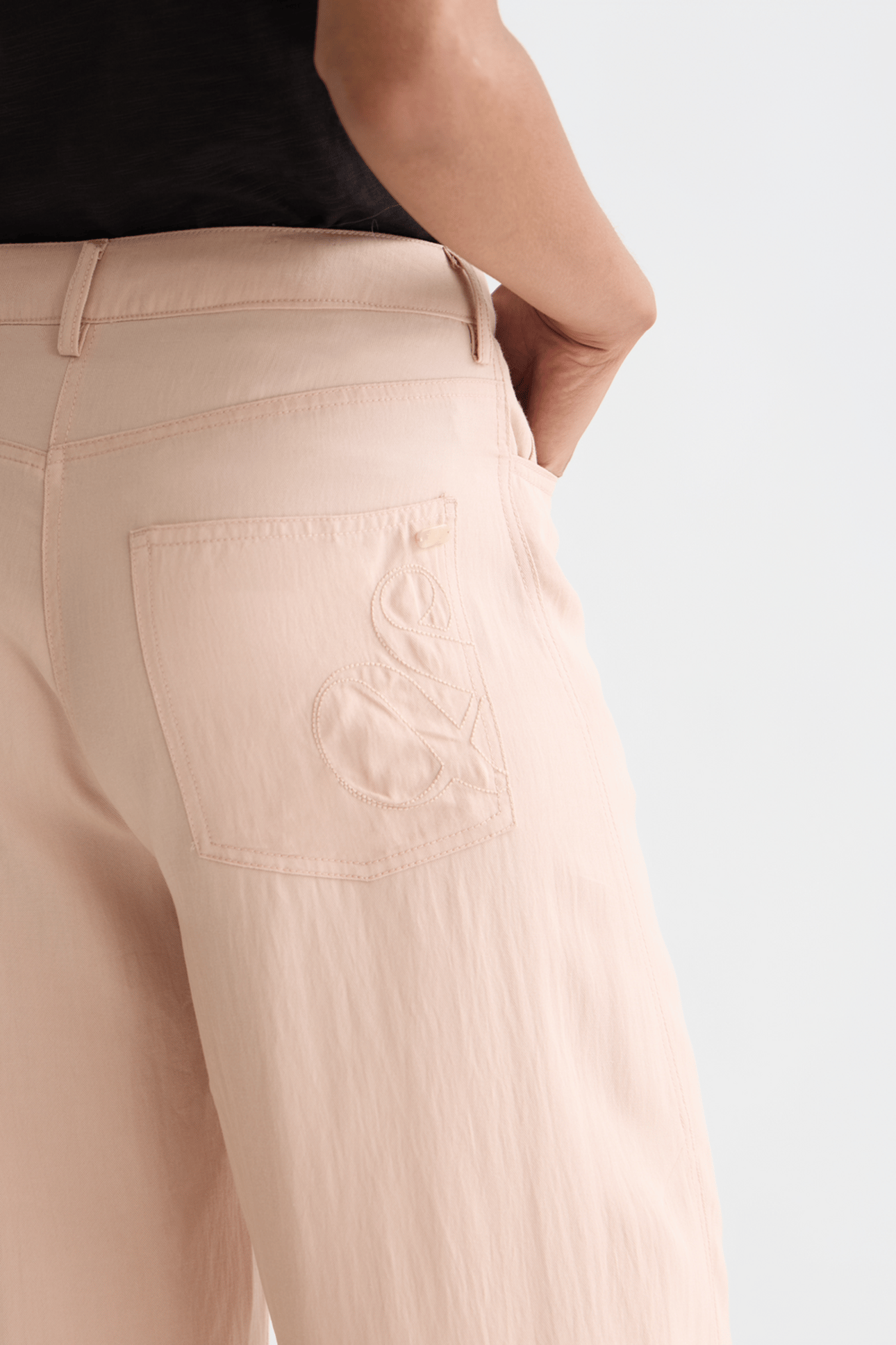 LOTUS - TWILL HIGH RISE BARREL LEG PANTS ROSE DUST 6