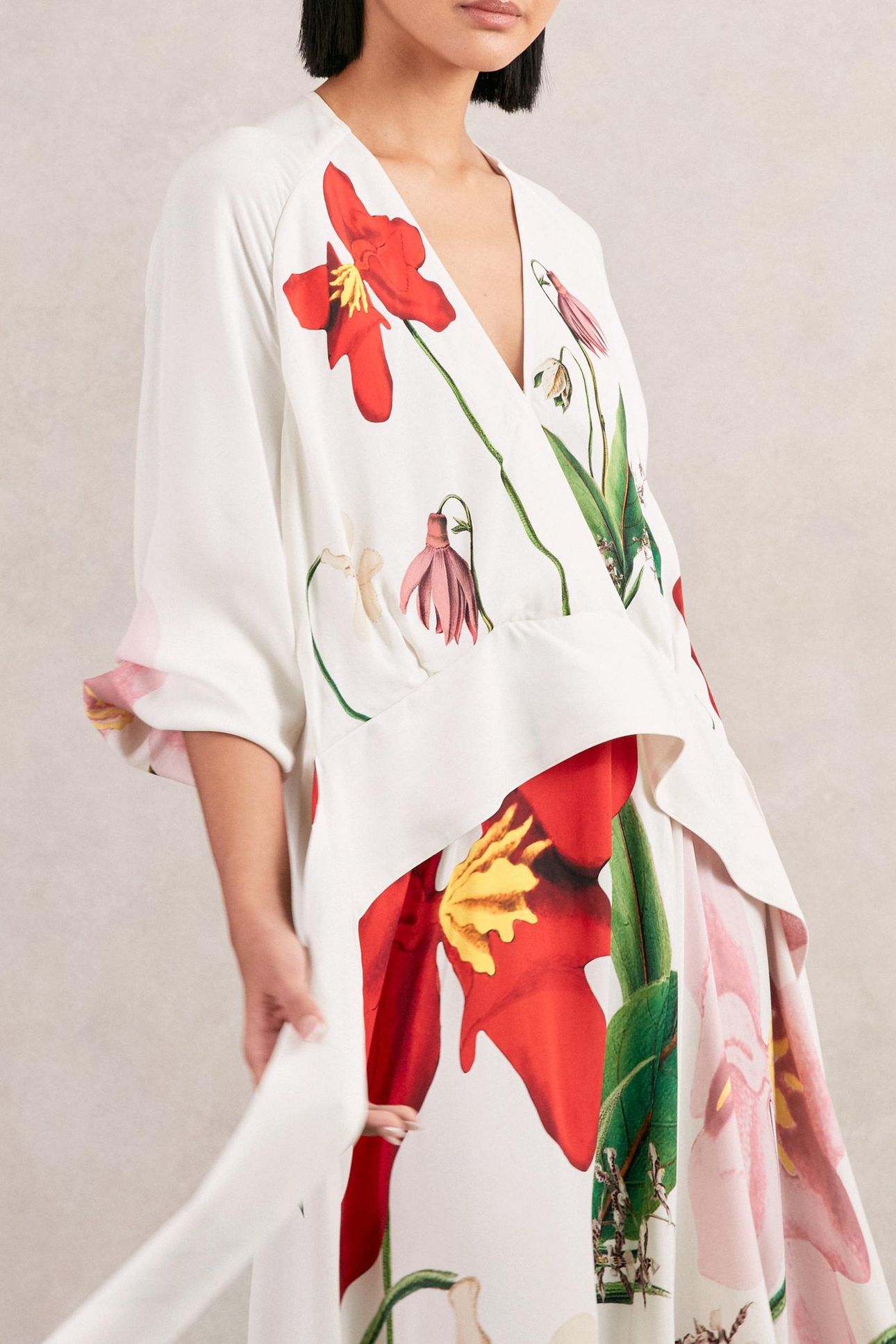 WAISTED LONGSLEEVE MAXI DRESS IVORY 5
