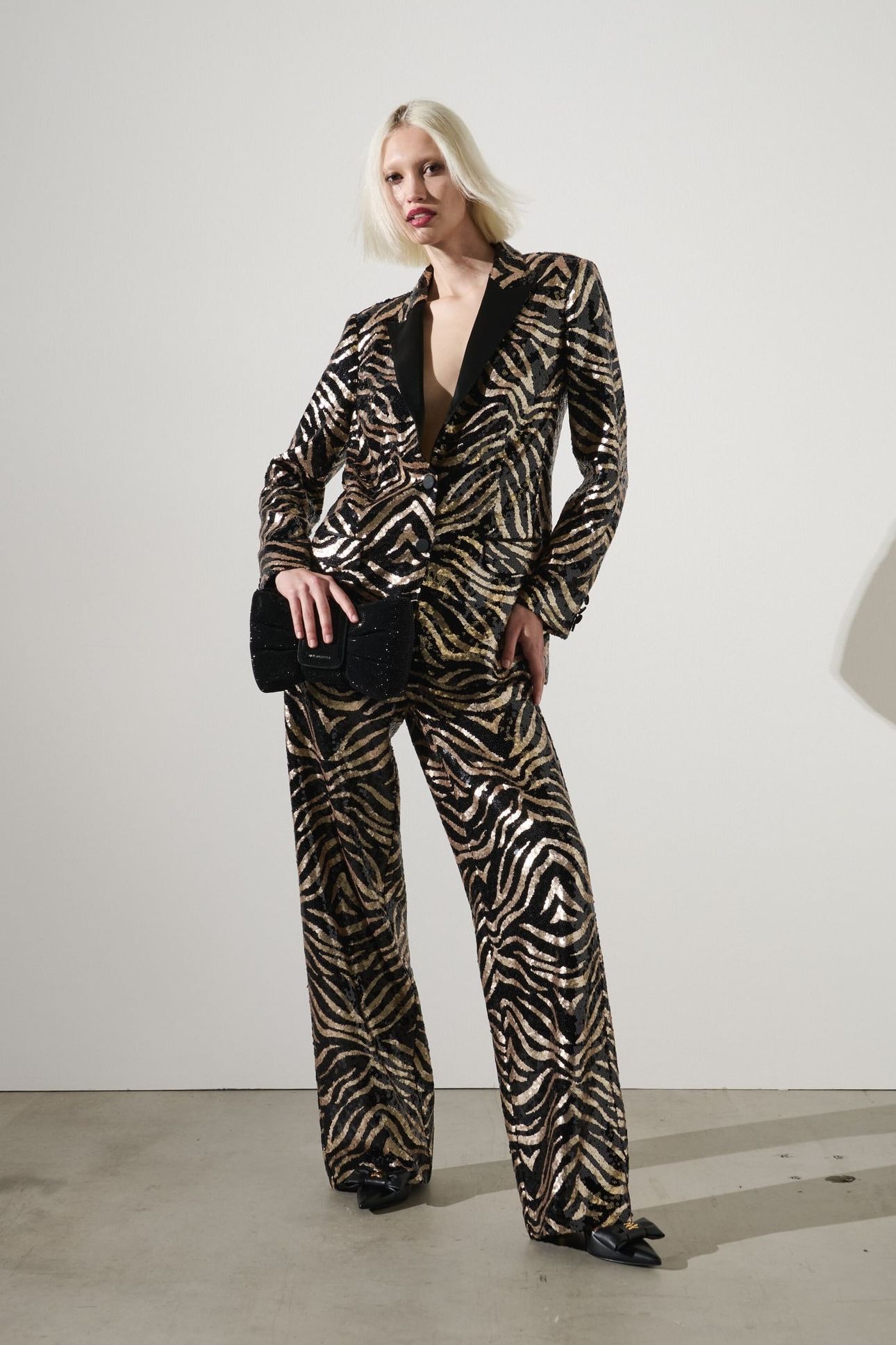 SEQUIN PANTS BLACK/GOLD 2